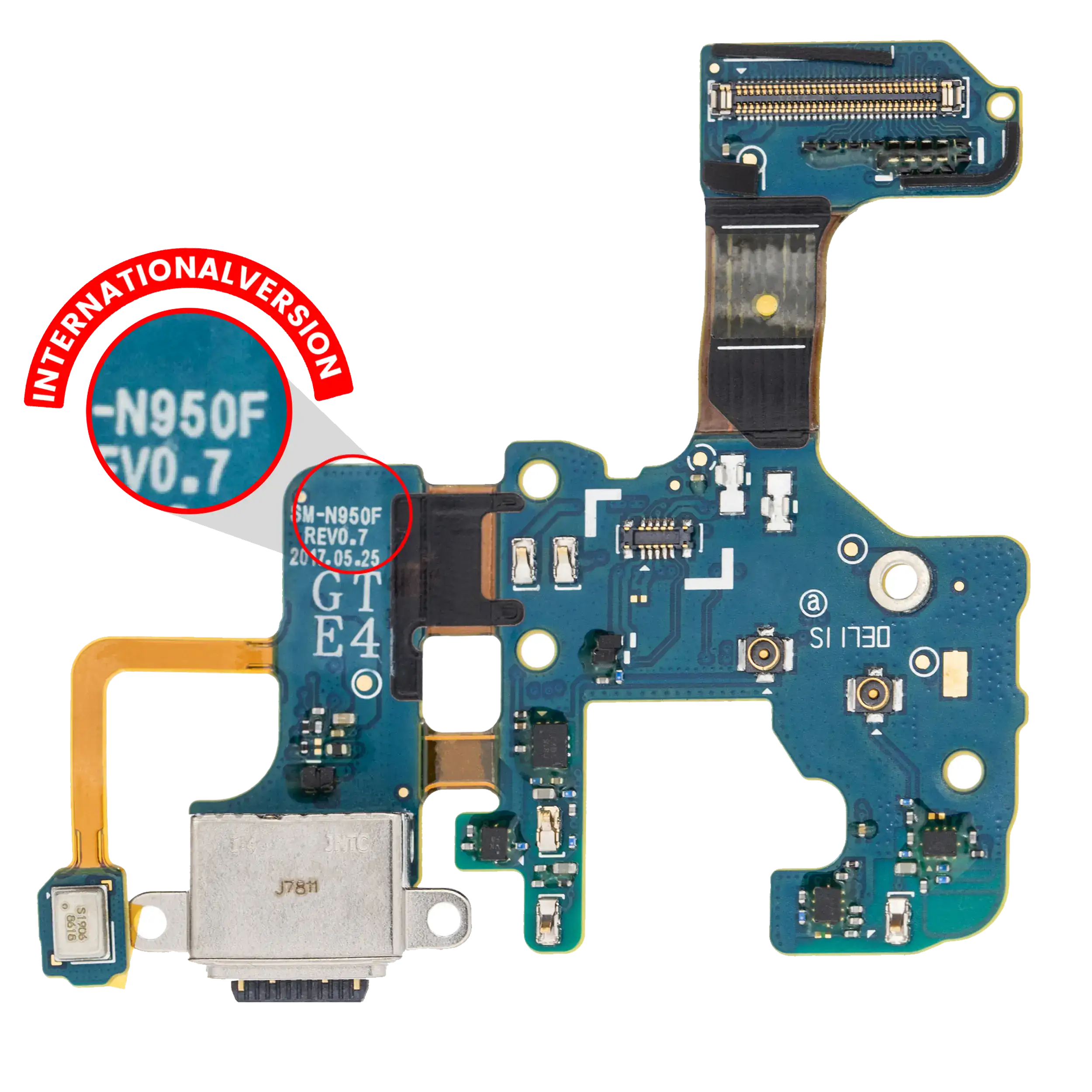 Charging Port With Flex Cable For Samsung Galaxy Note 8 (N950F) (International Version)