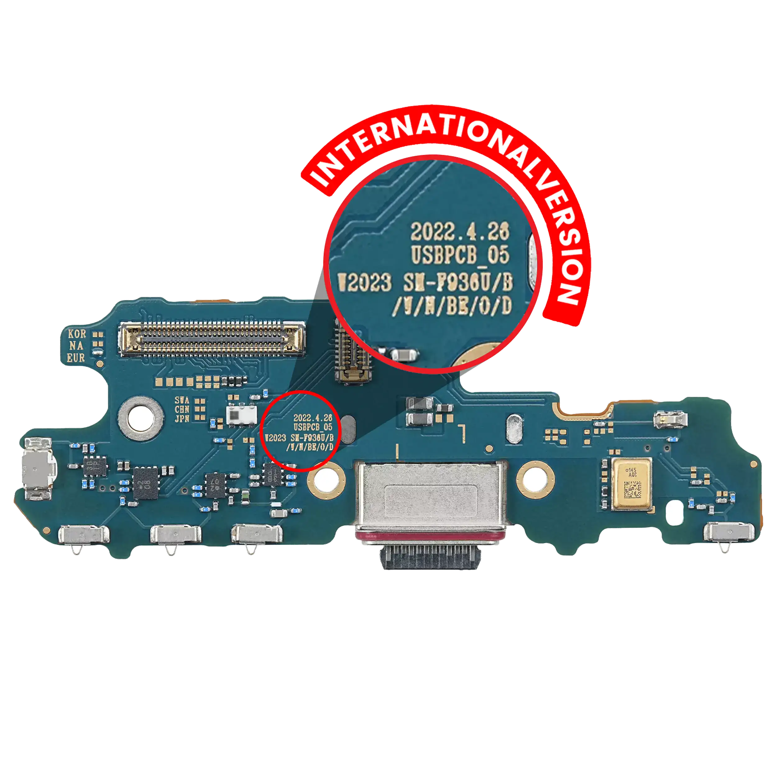 Charging Port Board For Samsung Galaxy Z Fold 4 (F936B) (International Version) (Premium)
