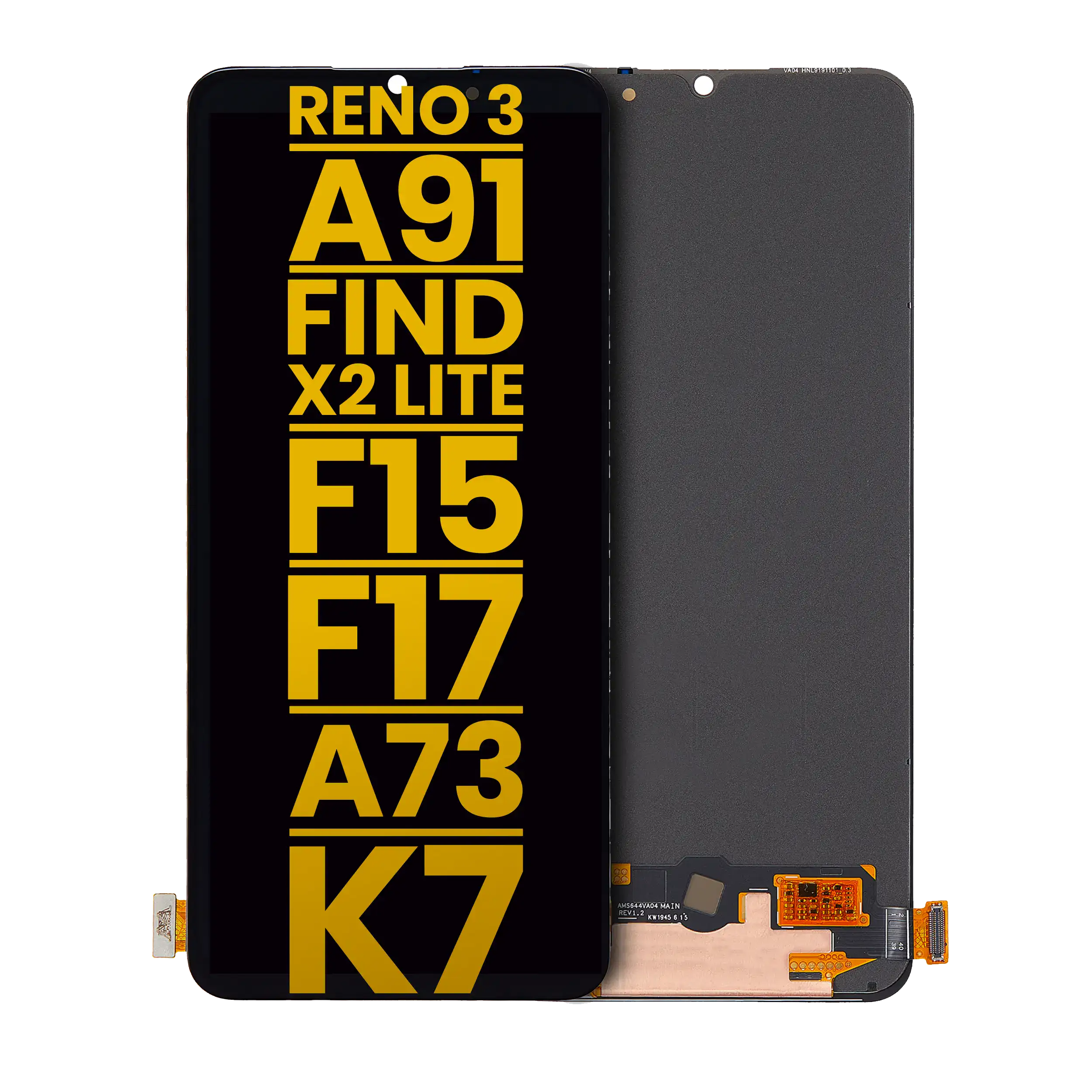 OLED Assembly Without Frame For OPPO Reno 3 / A91 / Find X2 Lite / F15 / F17 / A73 4G / K7 5G (Refurbished) (All Colors)