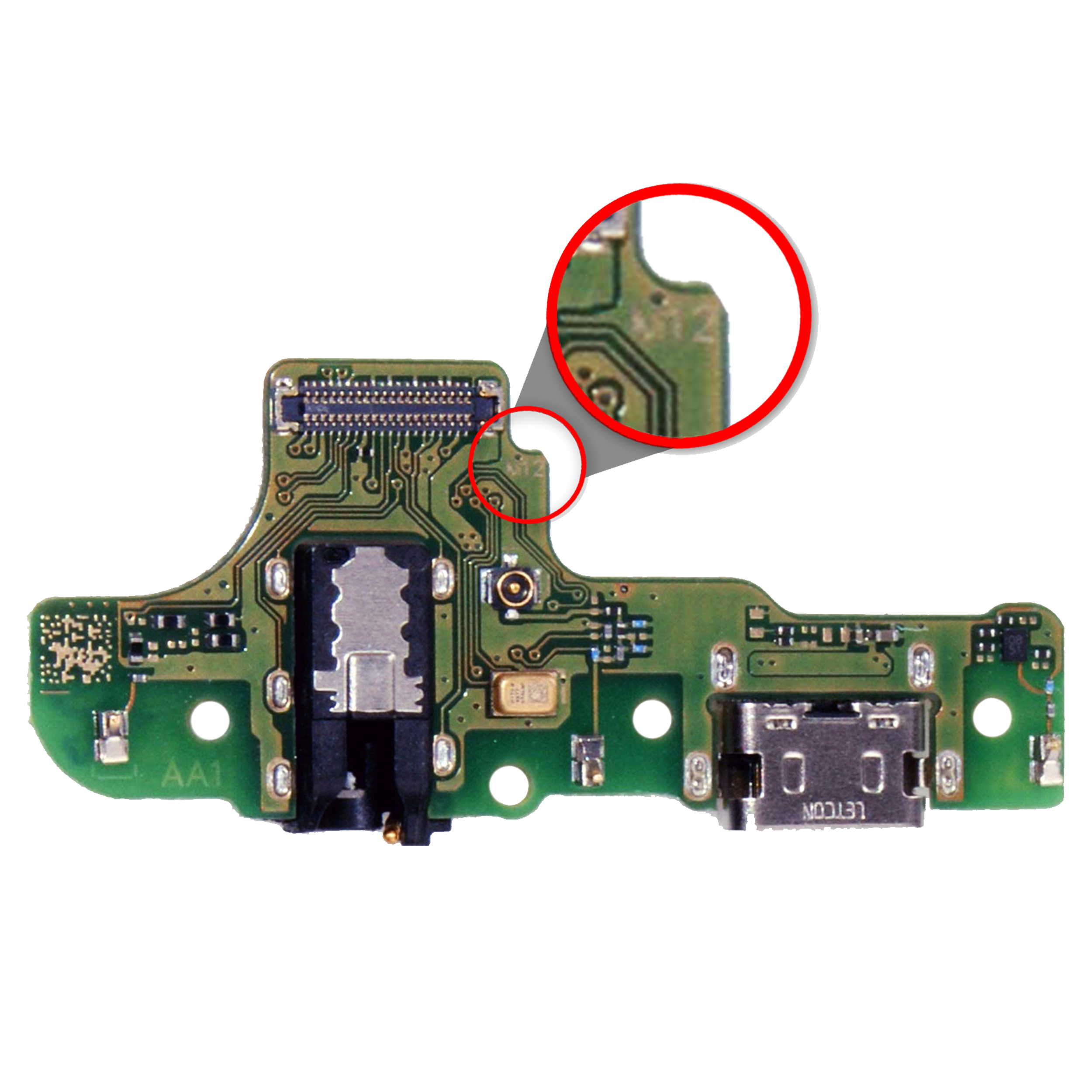 Charging Port With Board For Samsung Galaxy A20s (A207F / 2019) (M12) (International Version) (Aftermarket Plus)