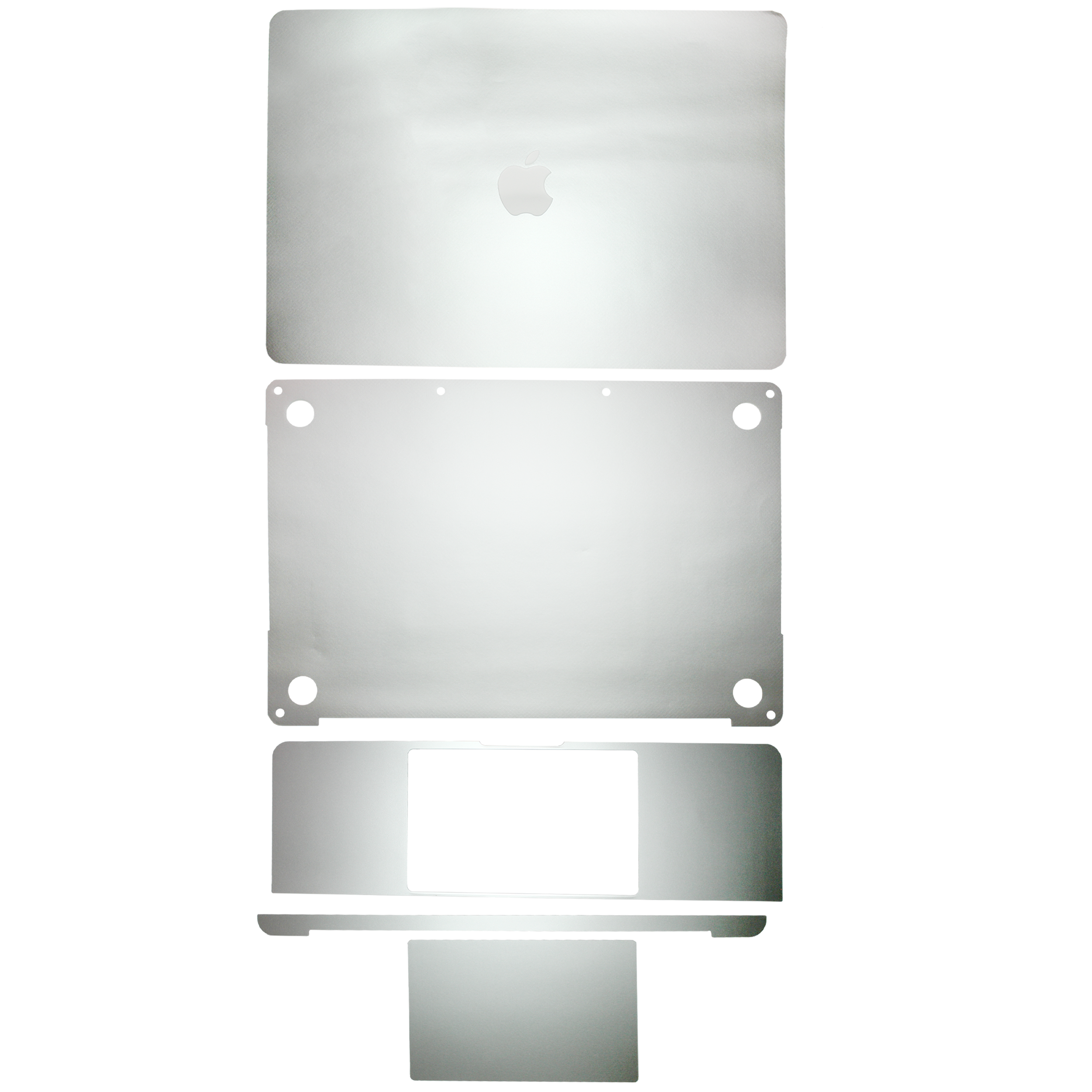 4in1 (Top, Bottom, Keyboard, Trackpad) Skin For MacBook Pro 13"A1989 (2018-2019) / A2159 (2019) / A1706 (2016-2017) (Silver)