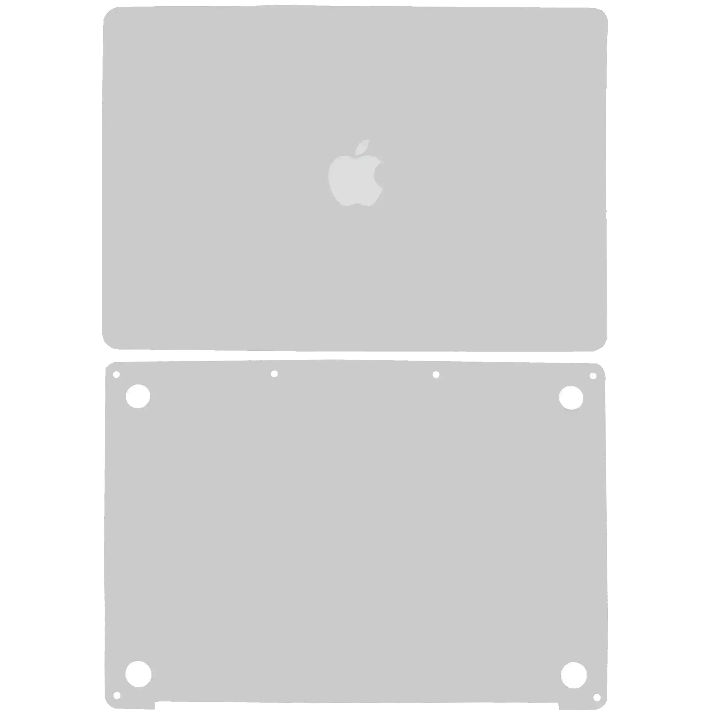 2 in 1 (Top and Bottom) Skin For MacBook Pro 13" A2289 (2020) / A2338 (2020)  / (Silver)
