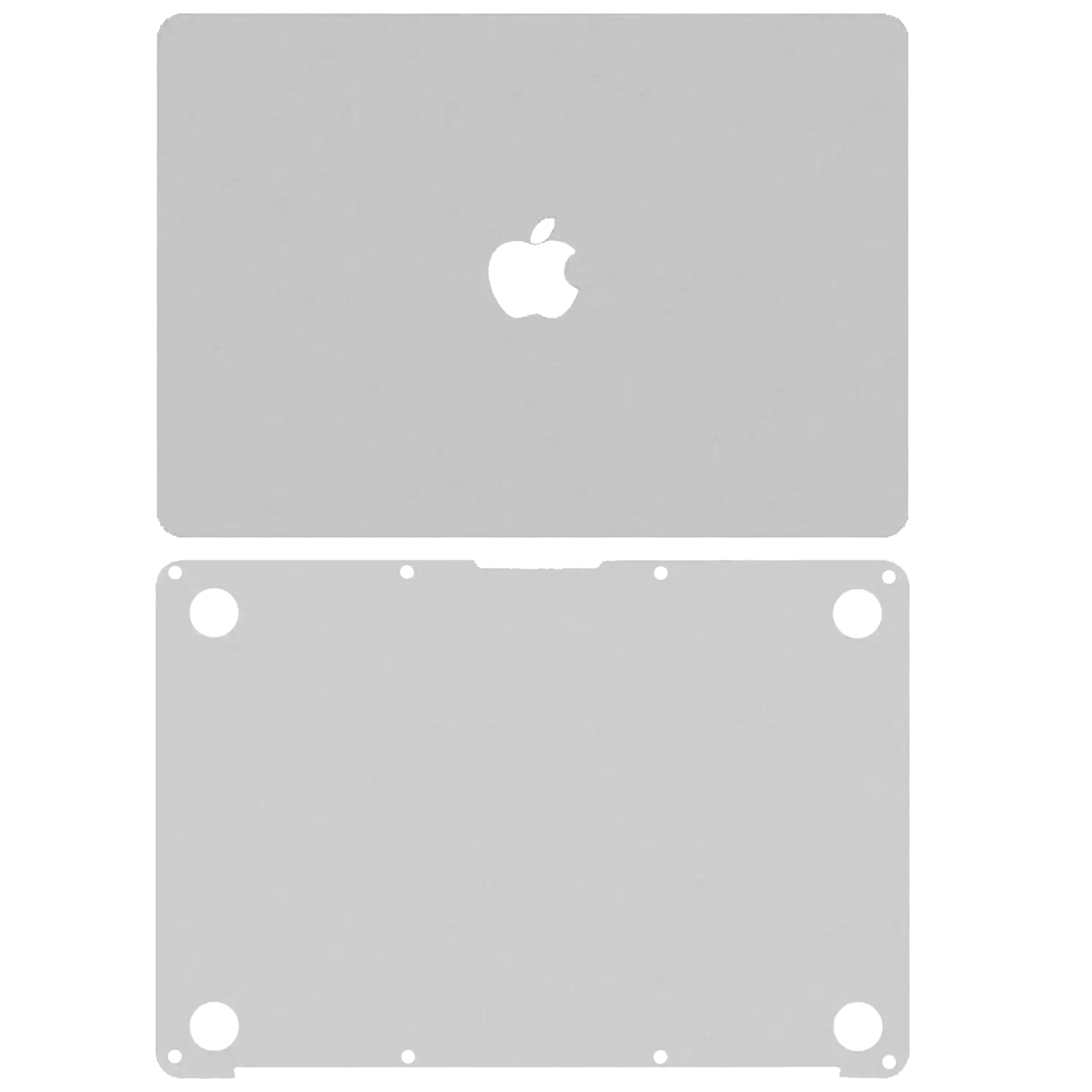 2 in 1 (Top and Bottom) Skin For  MacBook 12" A1534 (2015-2017) (Silver)