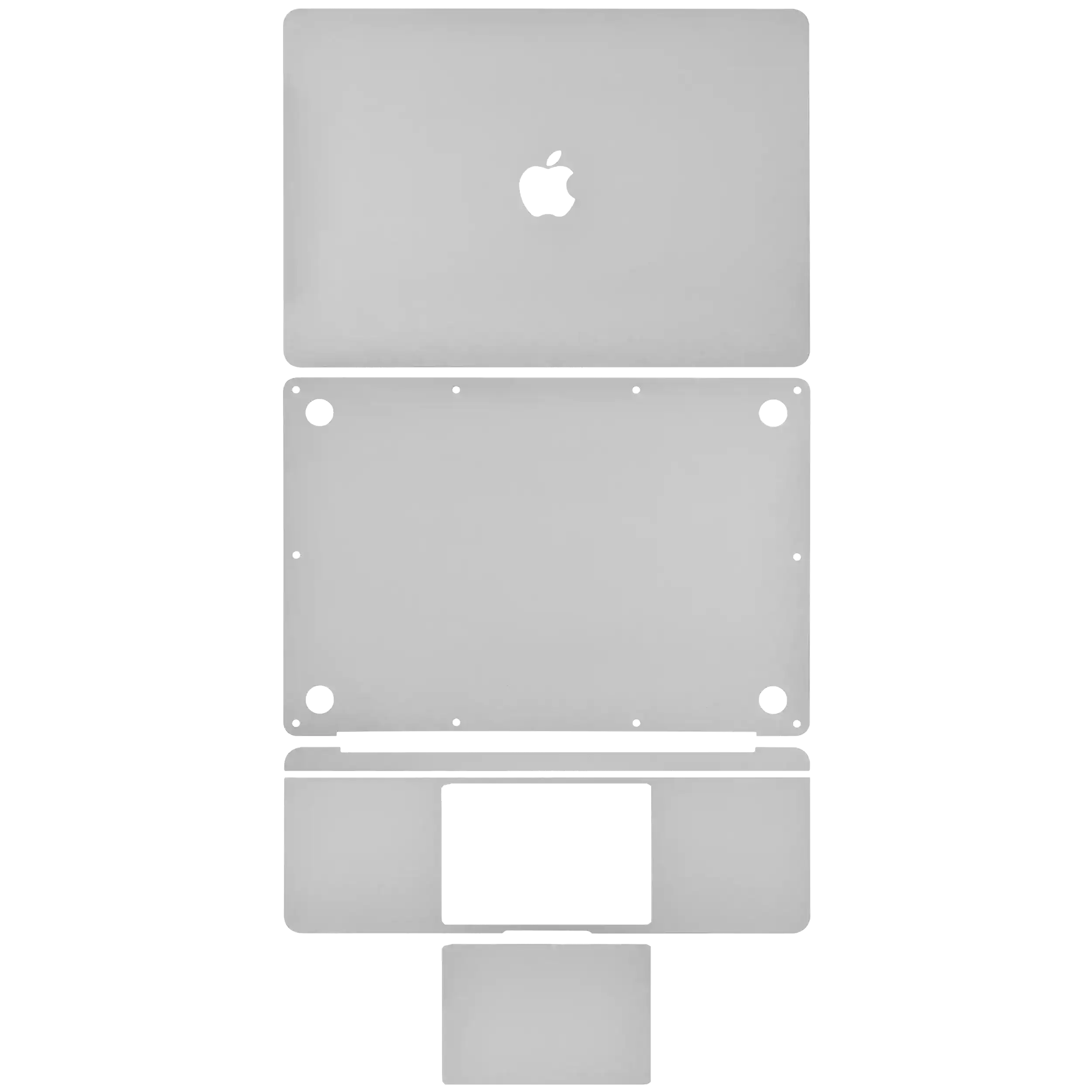 4in1 (Top, Bottom, Keyboard, Trackpad) Skin For  MacBook Air 13" A1932 (2018-2019) / A2179 (2020) (Silver)