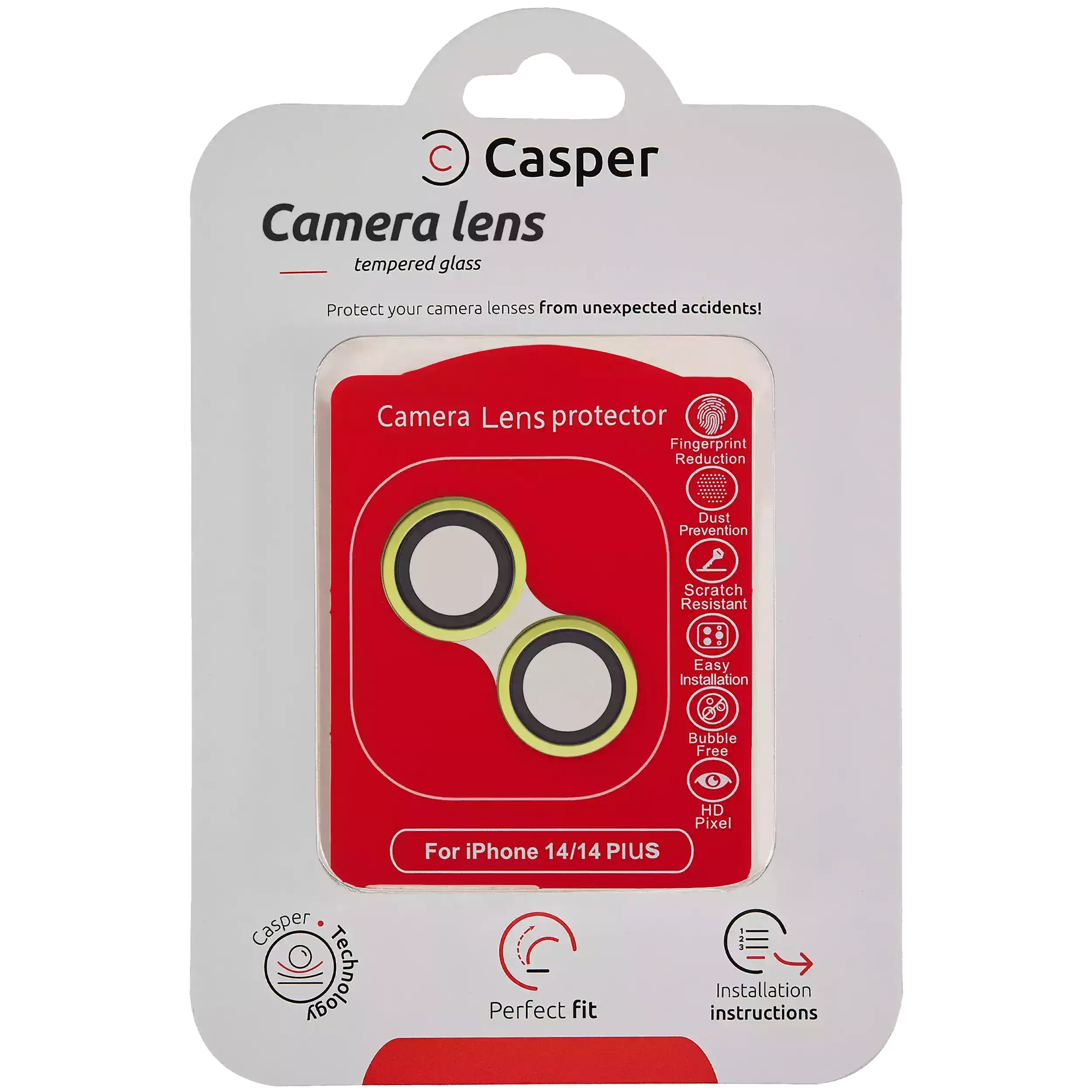 Casper Camera Lens Protector For iPhone 14 / 14 Plus (Yellow) (Clear)