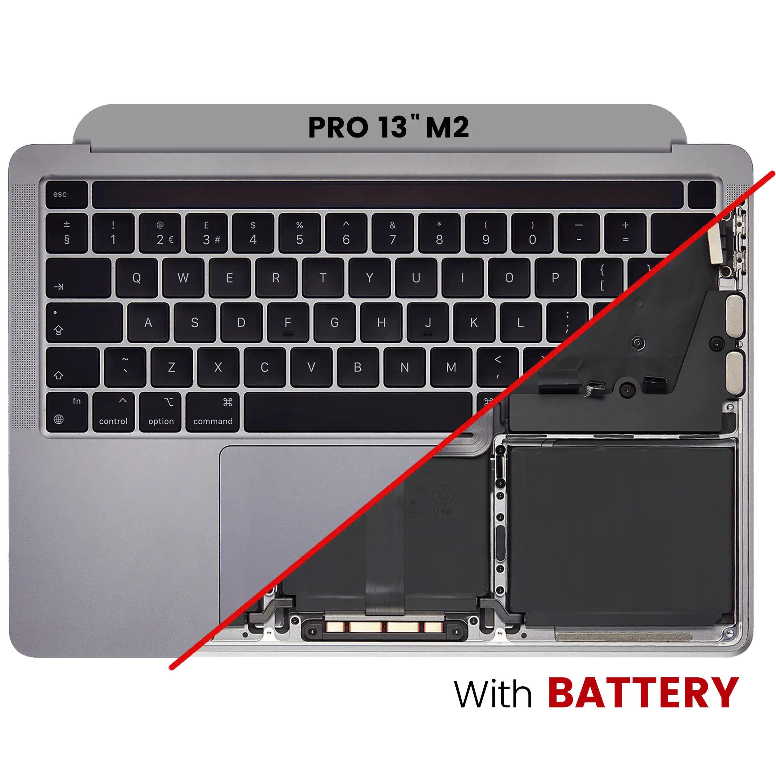 Top Case Assembly With Battery And Keyboard For MacBook Pro 13" A2338 (2020)  / (Space Gray) (US Keyboard)