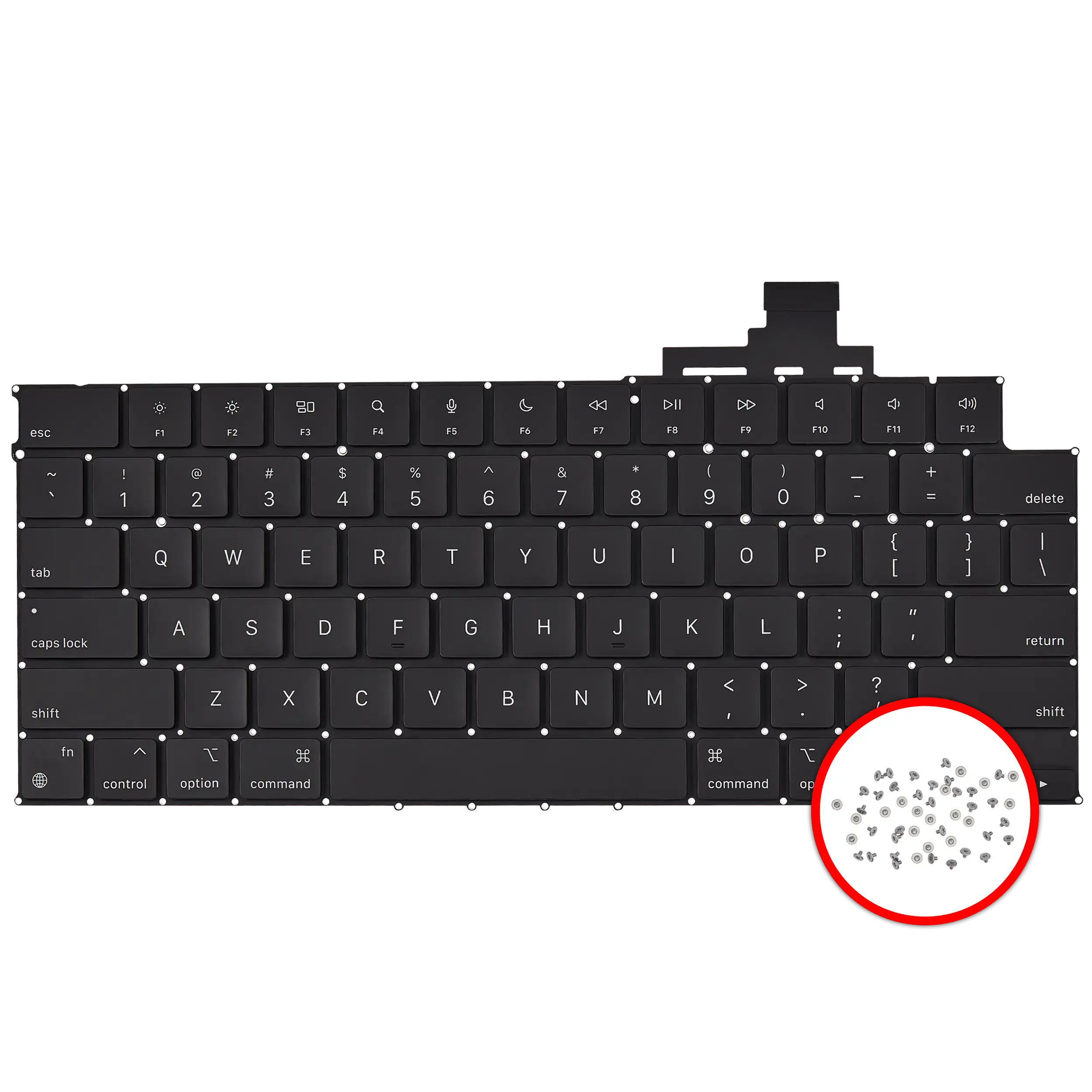 Keyboard W/ Backlight & Screws For MacBook Air 13" (A2681 / Mid 2022) (US English)