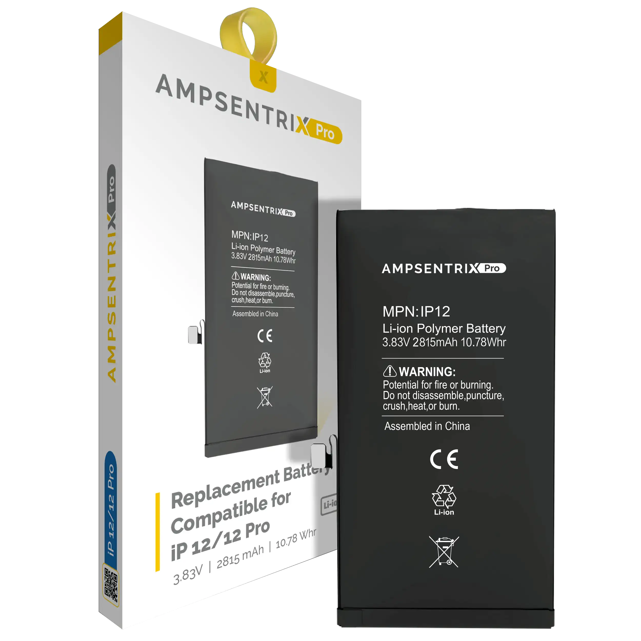 Replacement Battery For iPhone 12 / 12 Pro (AmpSentrix Pro)