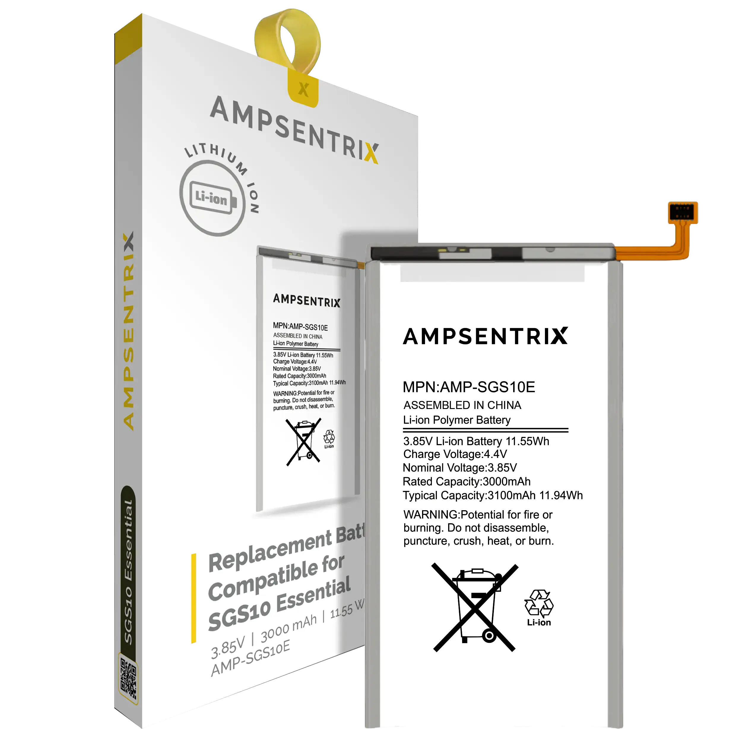 Replacement Battery For Samsung Galaxy S10E (AmpSentrix Pro)