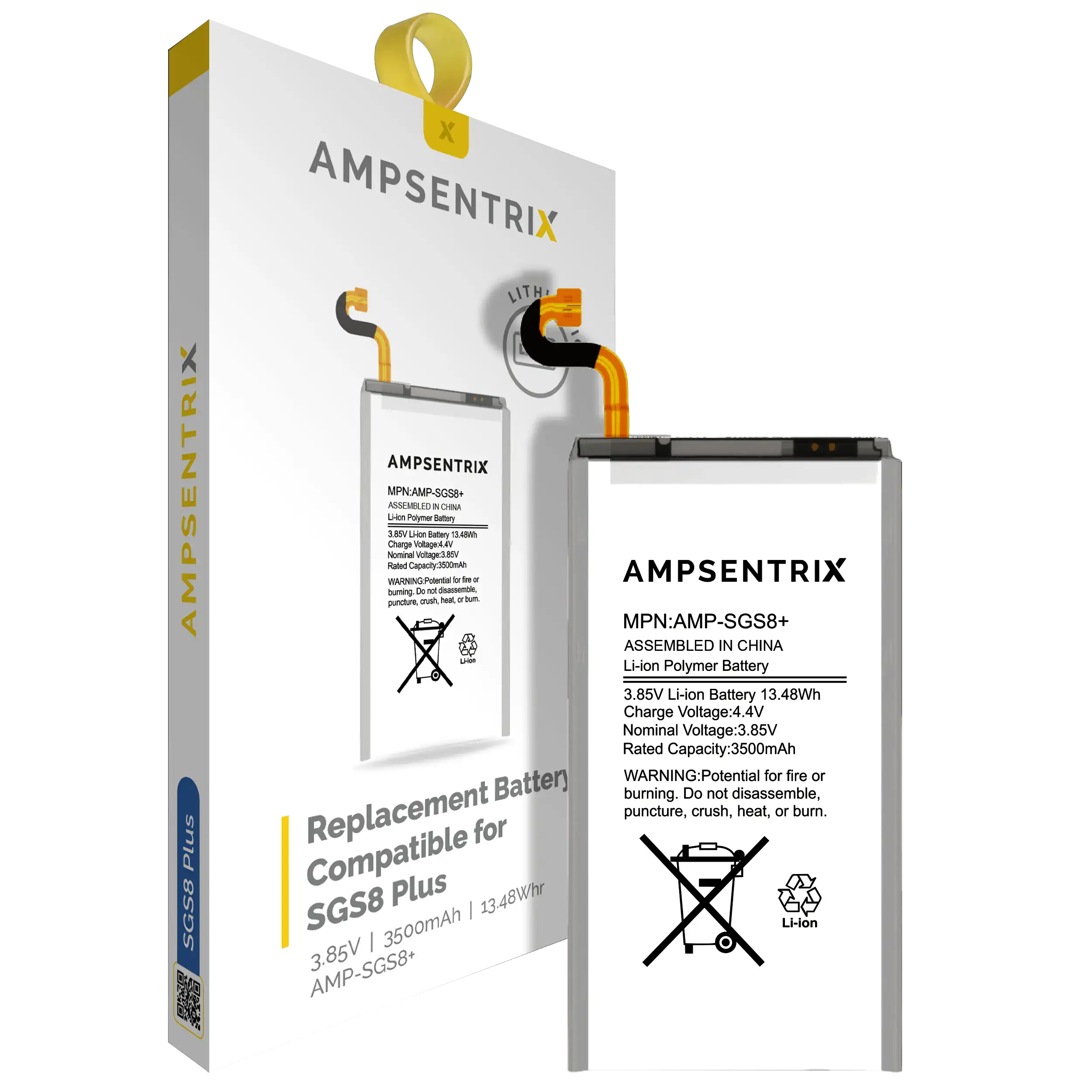 Replacement Battery For Samsung Galaxy S8 Plus (AmpSentrix Pro)