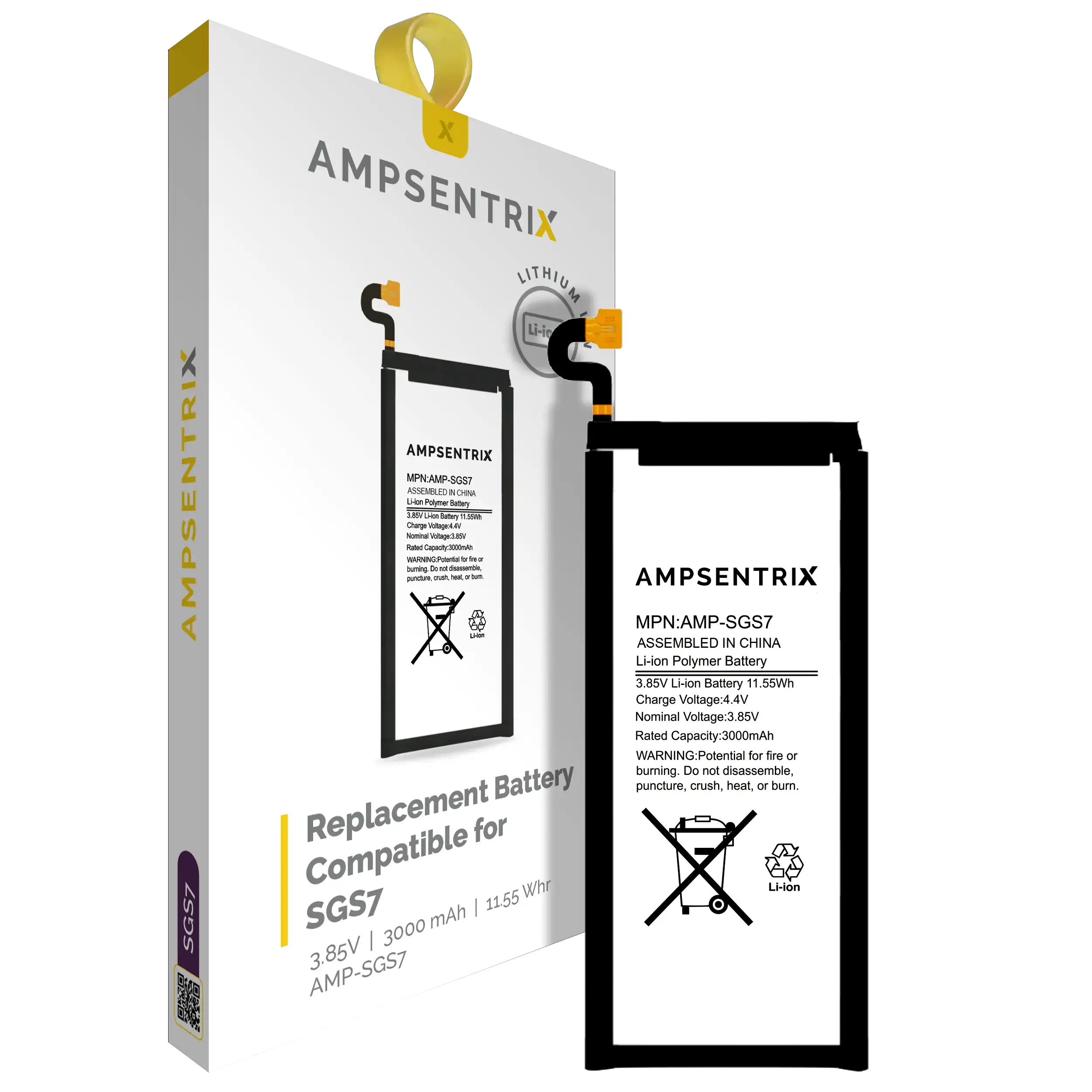 Replacement Battery For Samsung Galaxy S7 (AmpSentrix Pro)