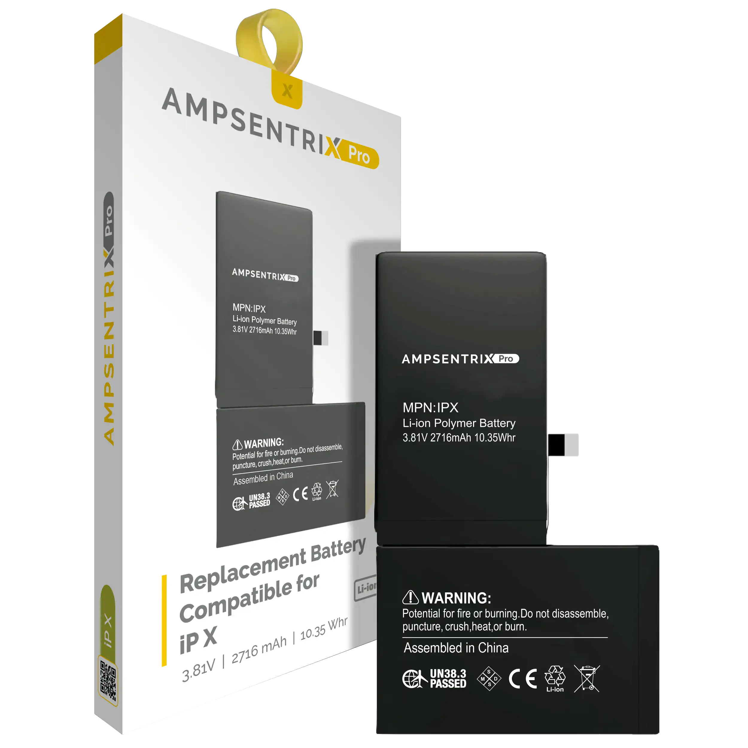 Replacement Battery For iPhone X (AmpSentrix Pro)