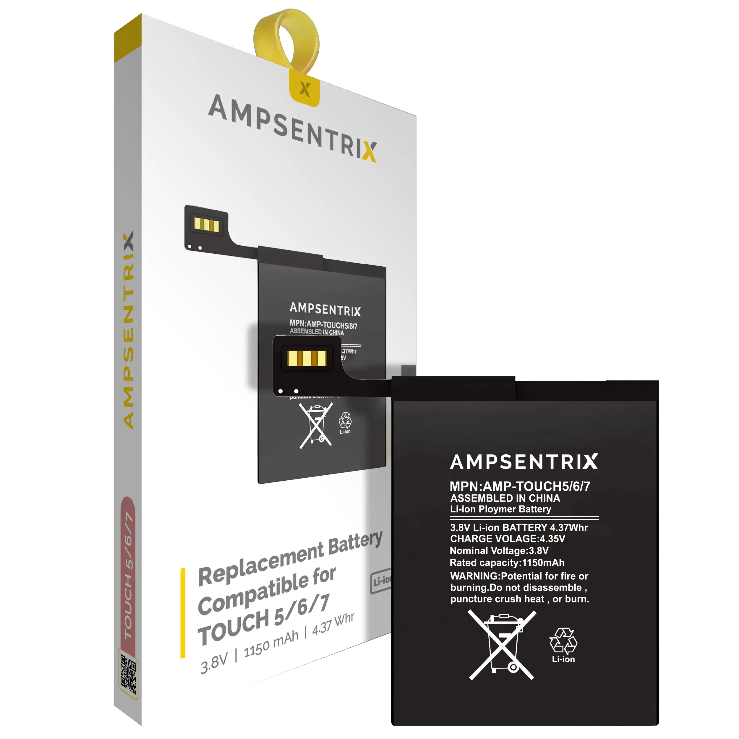 Replacement Battery For iPod Touch 5 / Touch 6 / Touch 7 (AmpSentrix Pro)