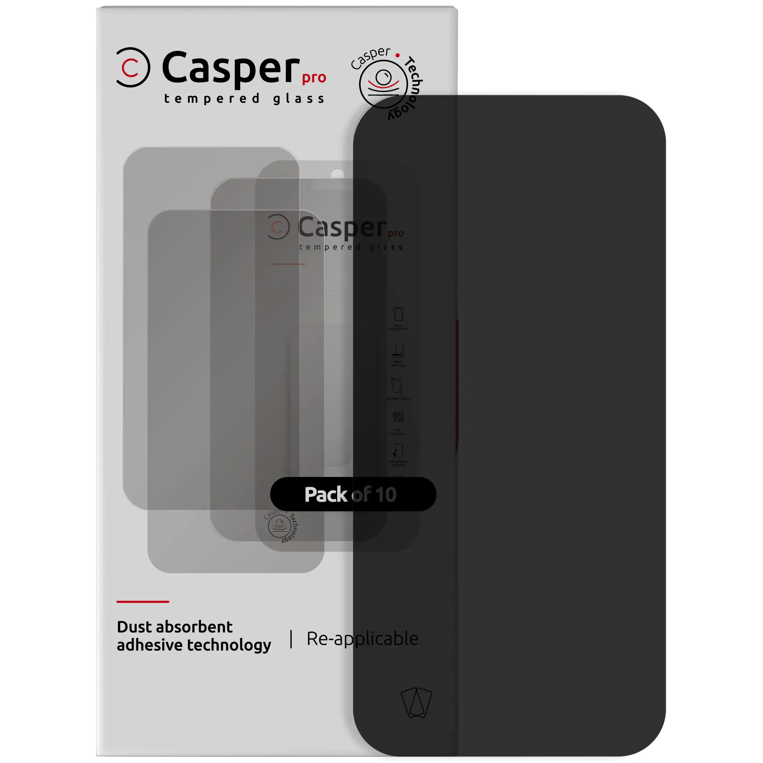 Casper Pro Tempered Glass For iPhone Air (10 Pack) (Privacy)