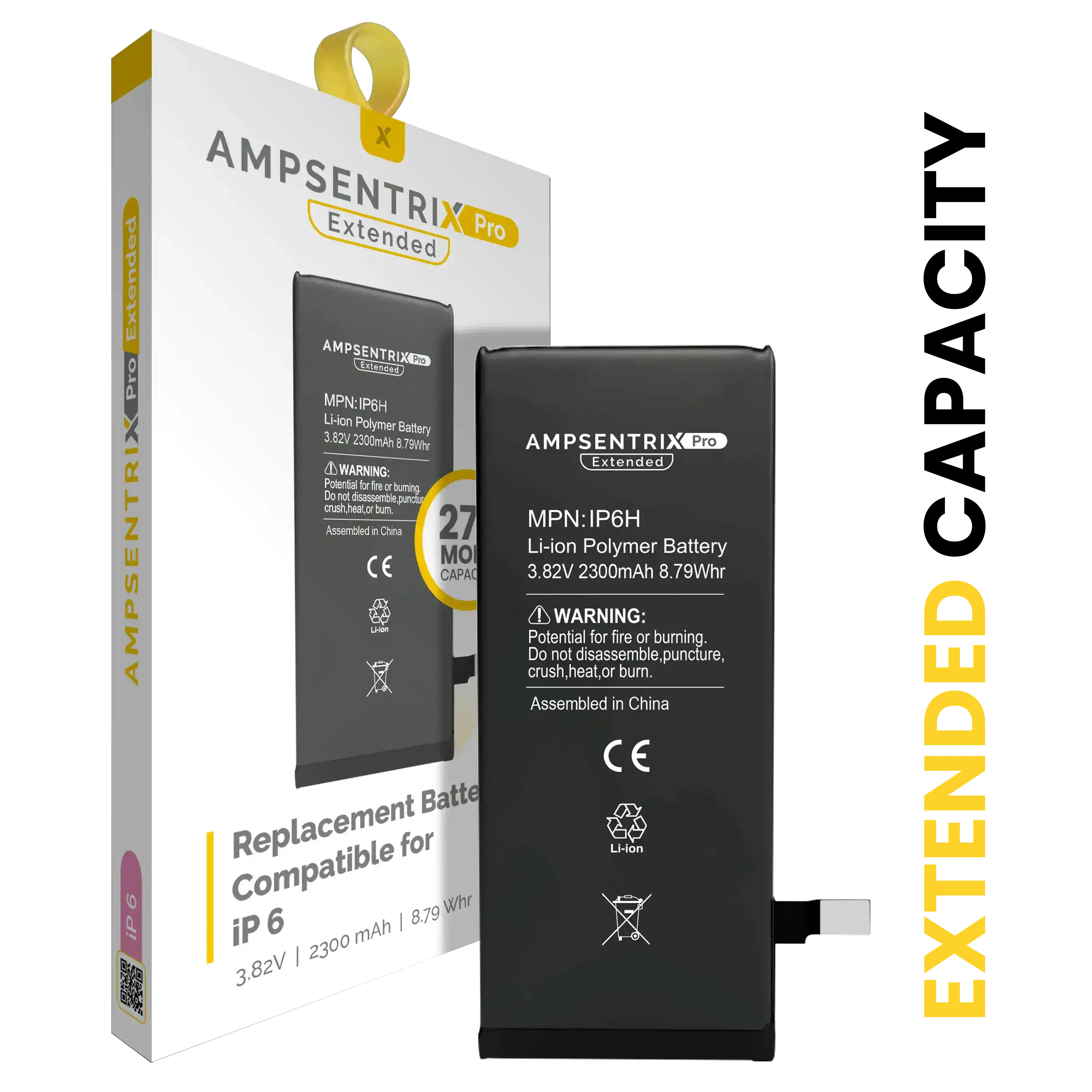 Replacement Battery For iPhone 6 (AmpSentrix Pro Extended)