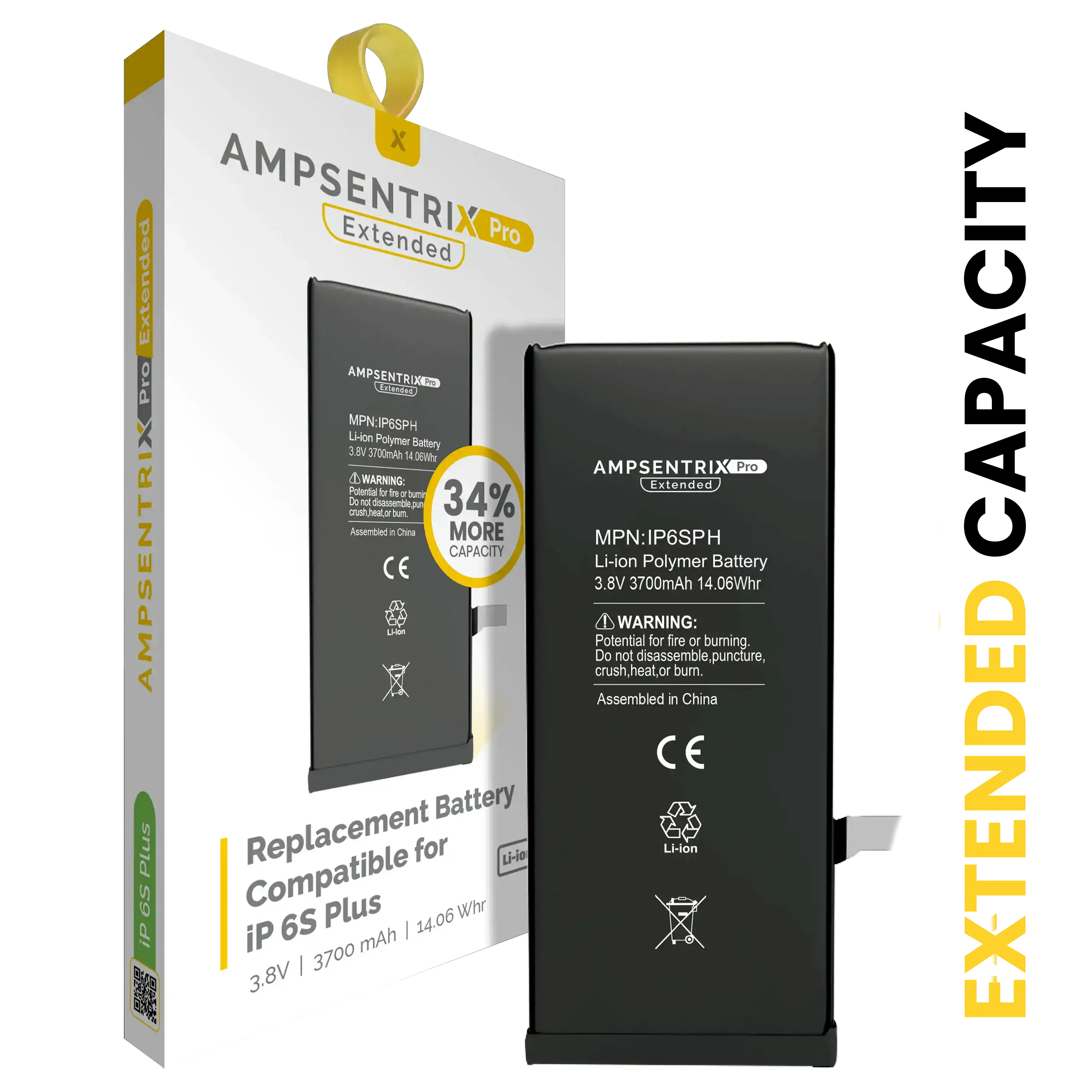 Replacement Battery For iPhone 6S Plus (AmpSentrix Pro Extended)