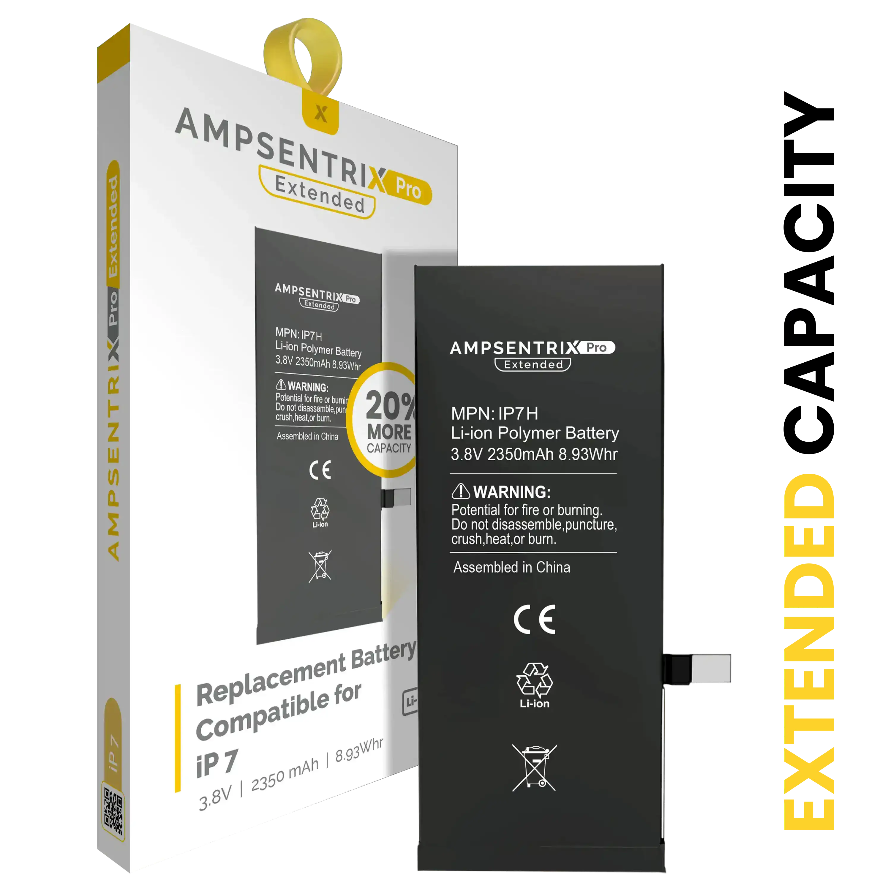 Replacement Battery For iPhone 7 (AmpSentrix Pro Extended)