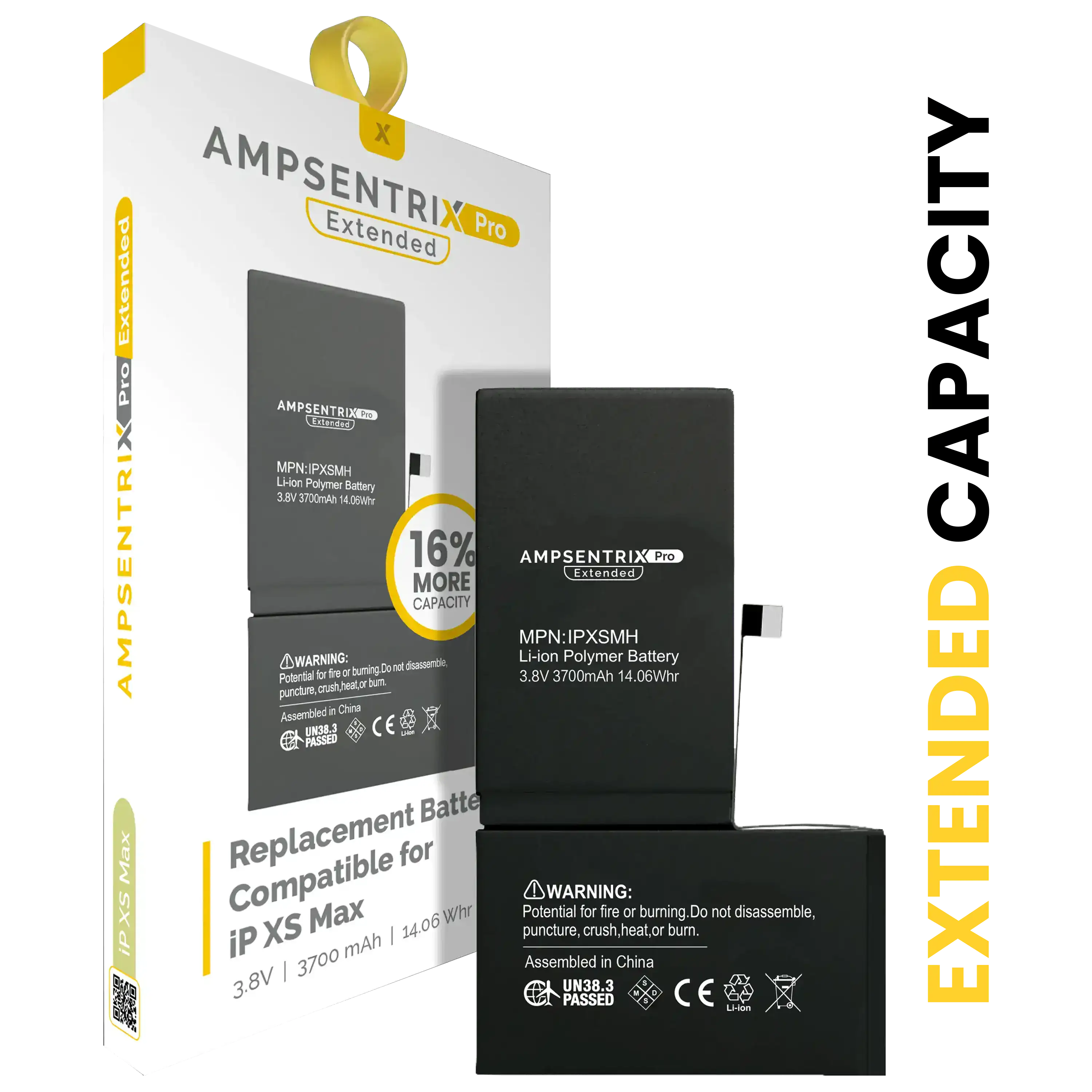 Replacement Battery For iPhone XS Max (AmpSentrix Pro Extended)