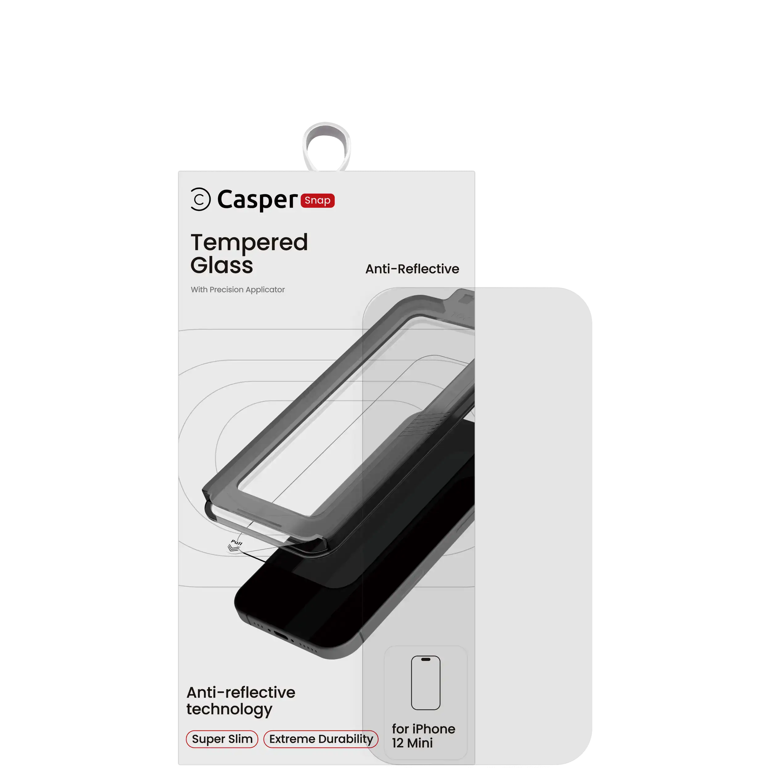 Casper Snap Tempered Glass Compatible For iPhone 12 Mini (Retail Pack) (AR Clear)