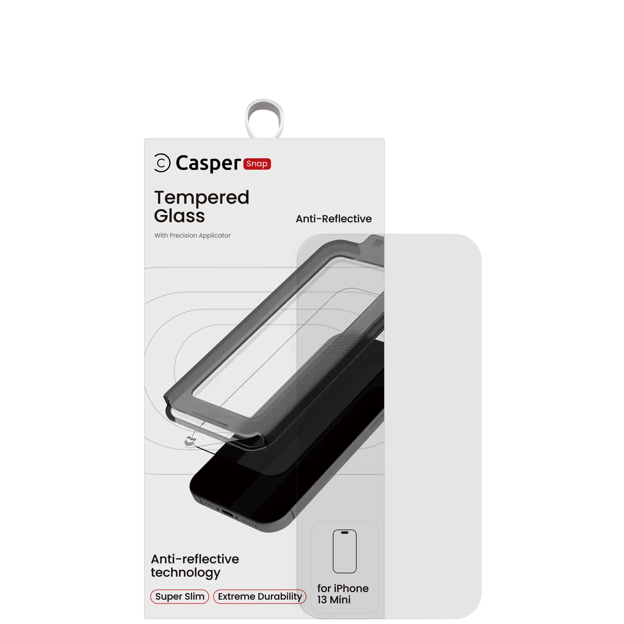 Casper Snap Tempered Glass Compatible For iPhone 13 Mini (Retail Pack) (AR Clear)