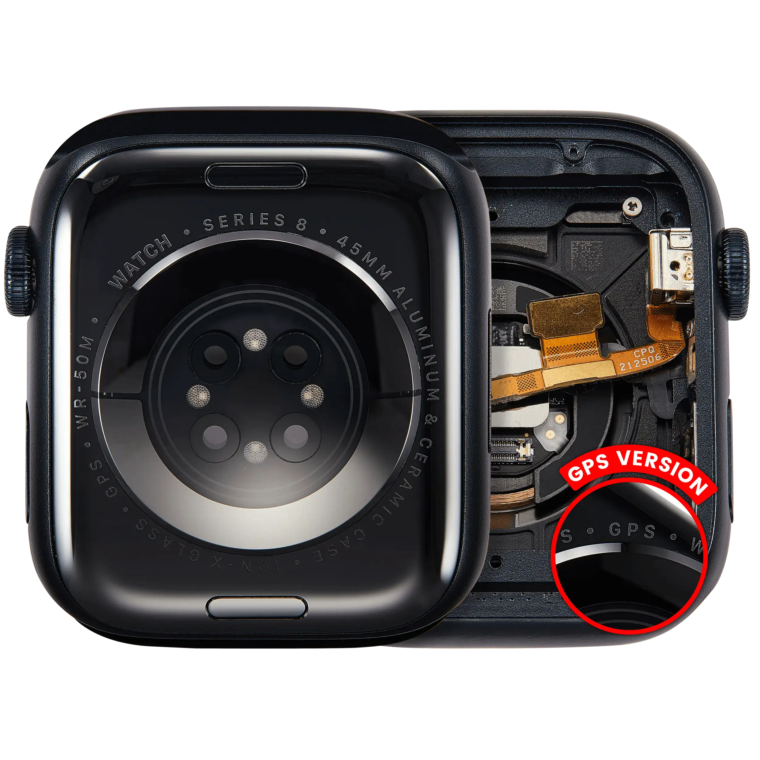 Housing Assembly Compatible For Watch Series 8 (45MM) (Used OEM Pull: Grade A) (GPS Version) (Aluminum / Midnight)
