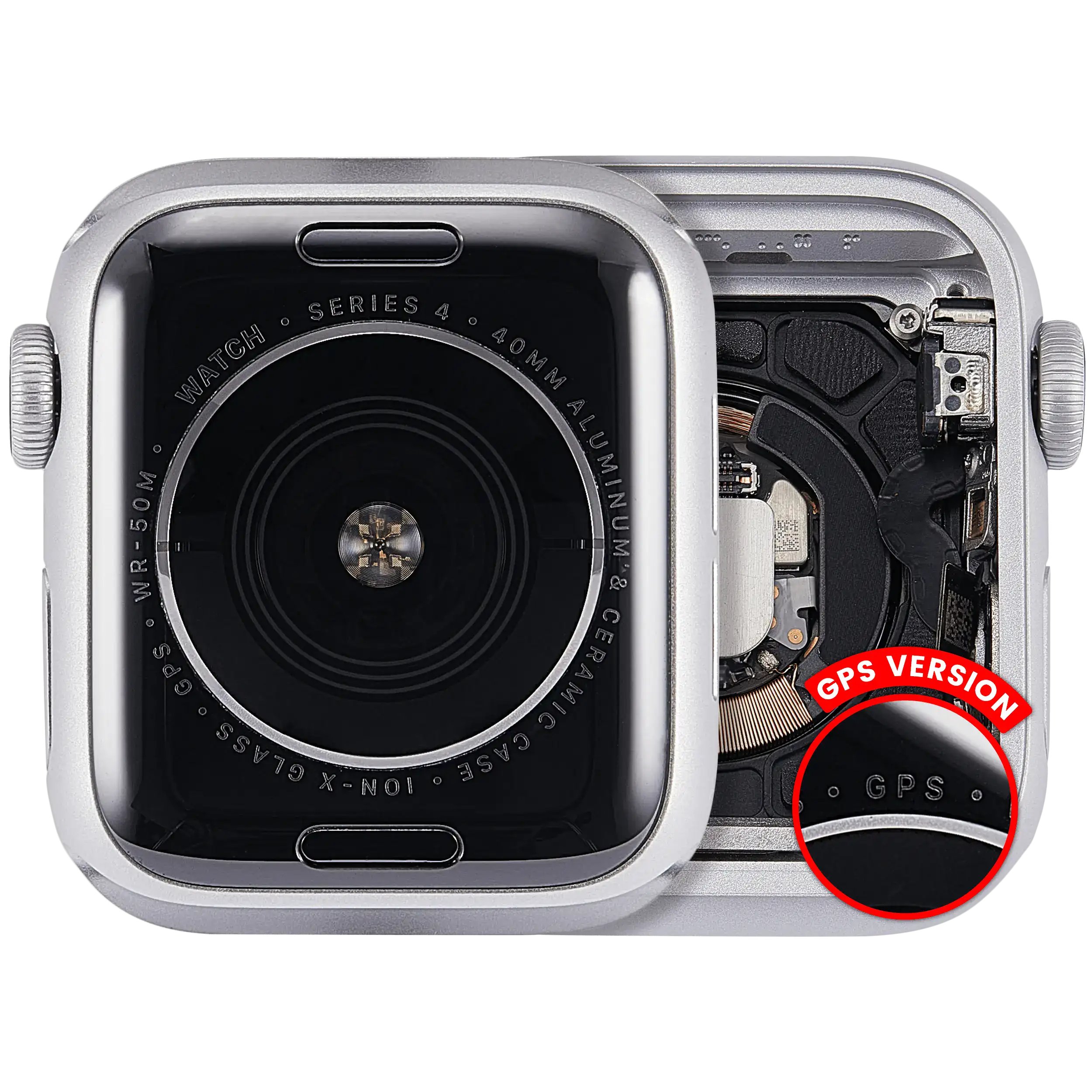 Housing Assembly Compatible For Watch Series 4 (40MM) (Used OEM Pull: Grade A) (GPS Version) (Aluminum / Silver)