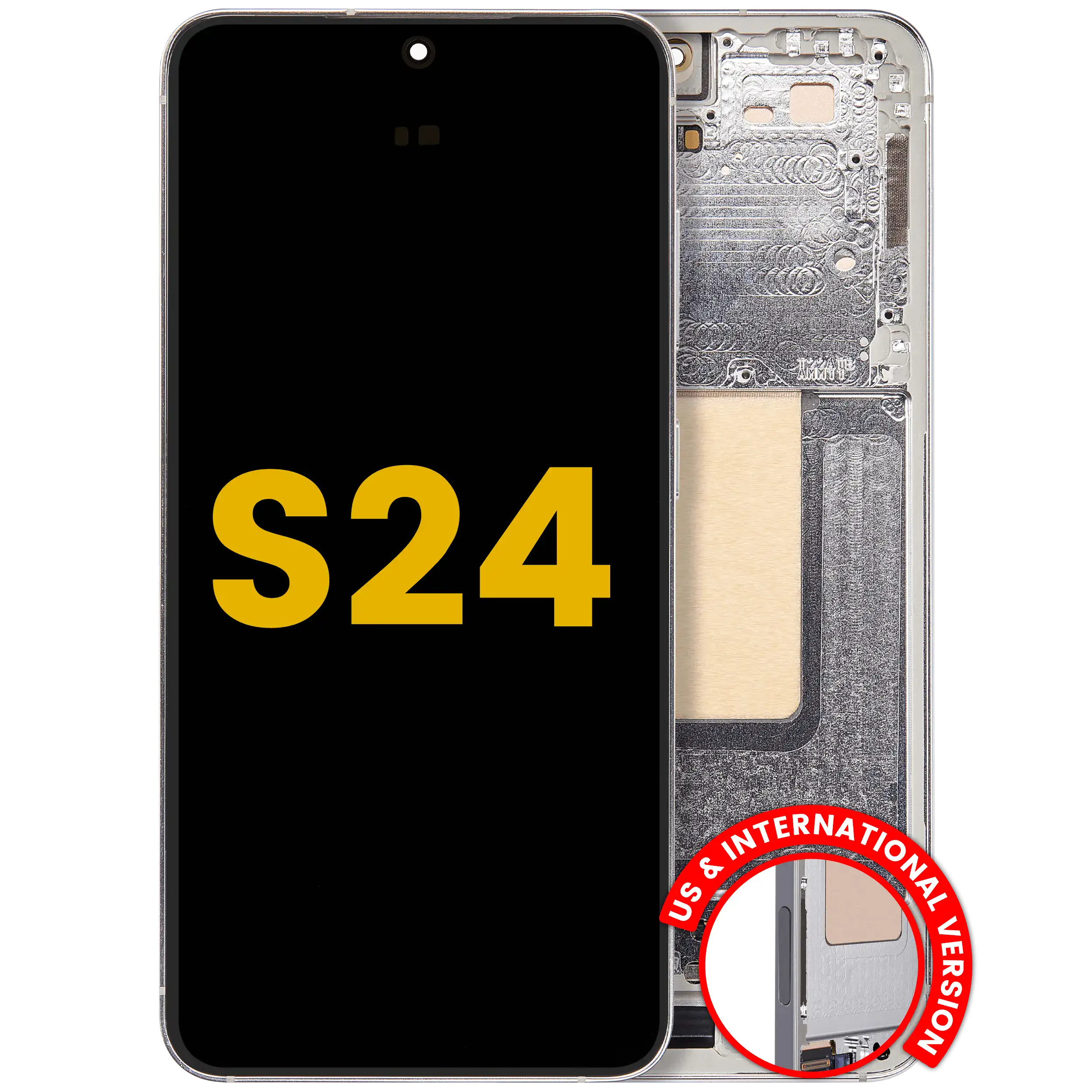 OLED Assembly With Frame For Samsung Galaxy S24 5G (US & International Version) (Refurbished) (Marble Grey)