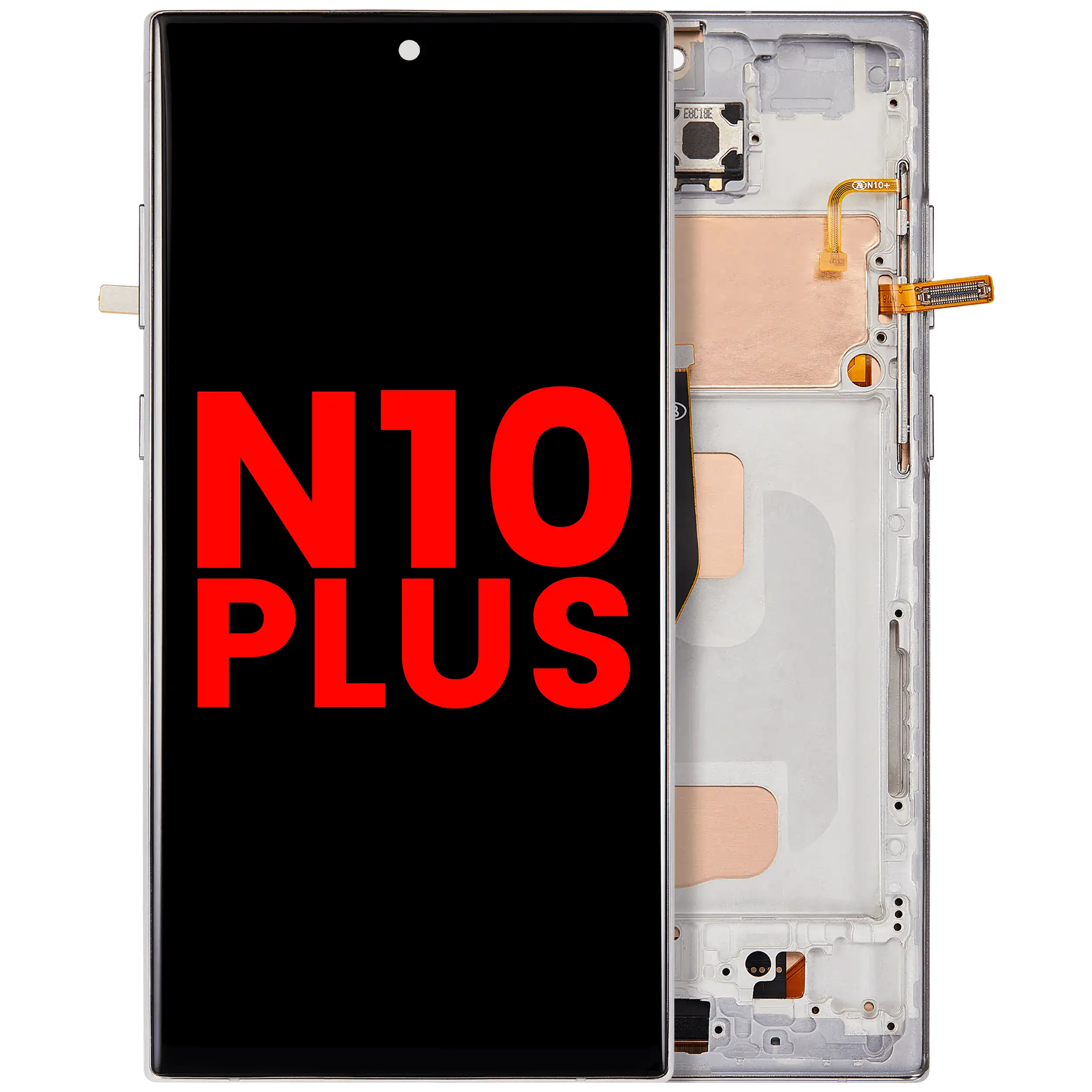 LCD Assembly With Frame (Without Fingerprint Sensor) For Samsung Galaxy Note 10 Plus (Aftermarket Plus: Incell) (Aura White)