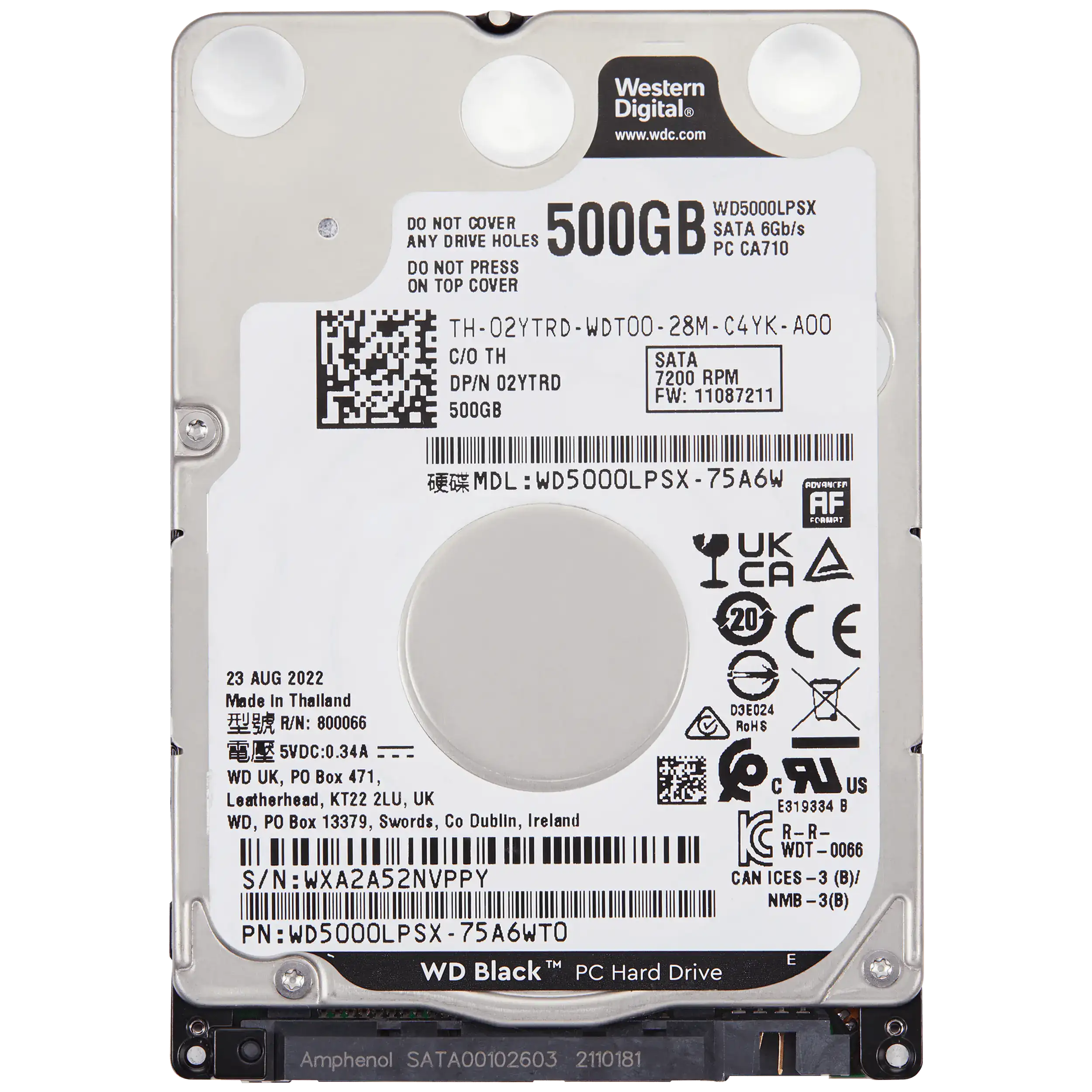 WD5000LPVX 2.5" Internal HDD (500GB) For PCs / Xbox One X / Xbox One S