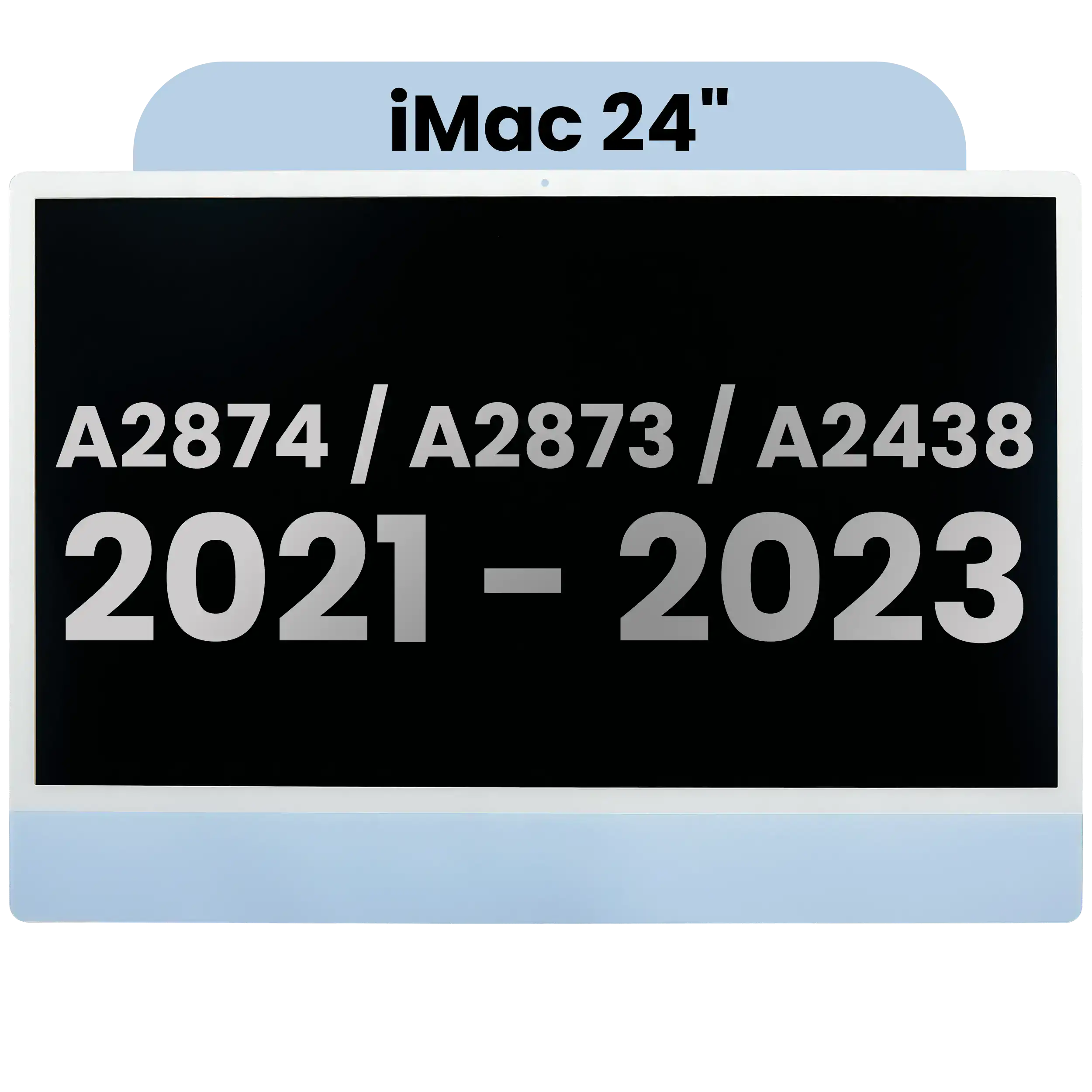 Complete LCD Display Assembly For iMac 24" A2874 / A2873 (2023) / A2438 (2021)  (LG204A-215 LM235UH1 SDD1) (Used OEM Pull: Grade A) （Small Camera hole）(Blue)