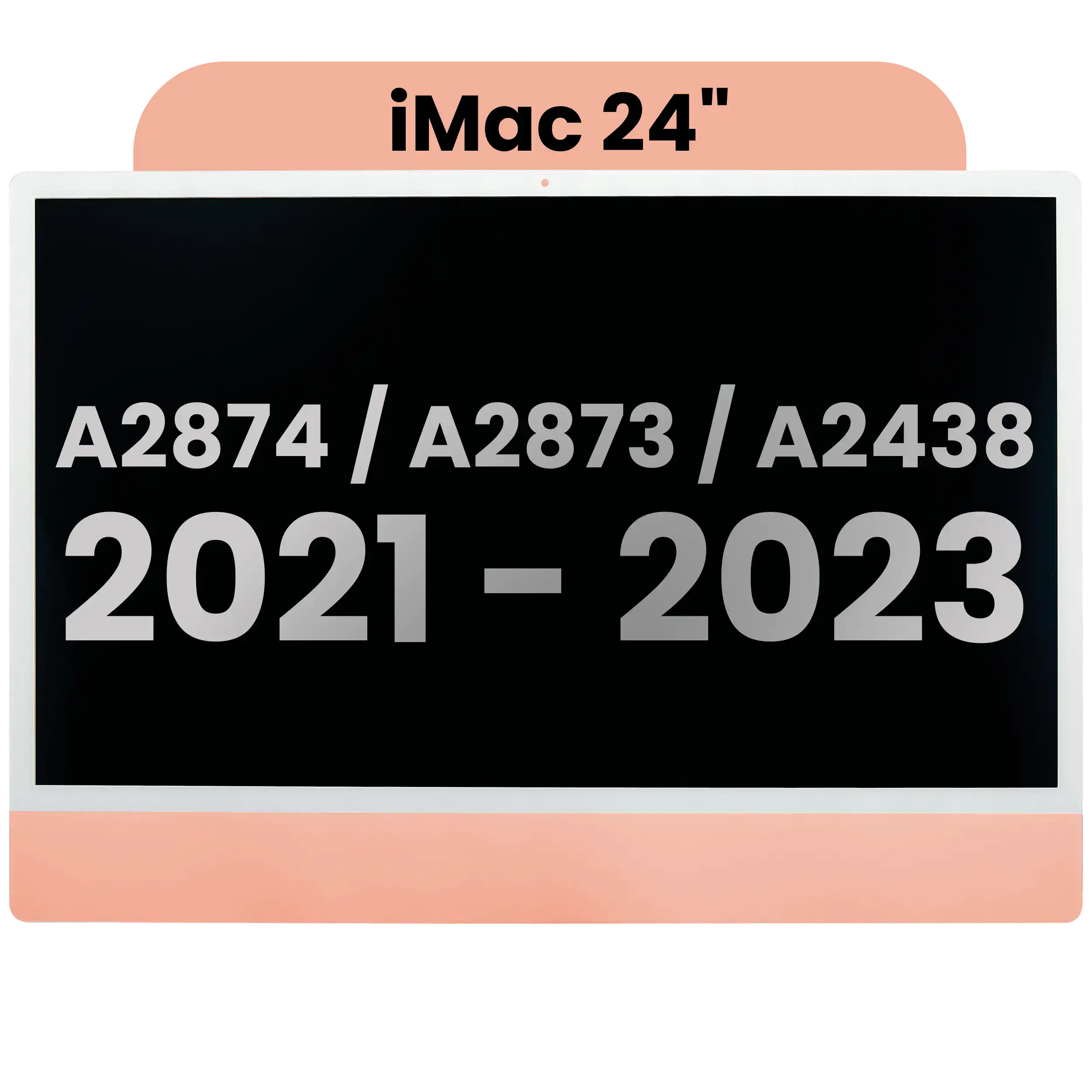 Complete LCD Display Assembly For iMac 24" A2874 / A2873 (2023) / A2438 (2021)  (LG204A-215 LM235UH1 SDD1) (Used OEM Pull: Grade A) （Small Camera hole）(Orange)