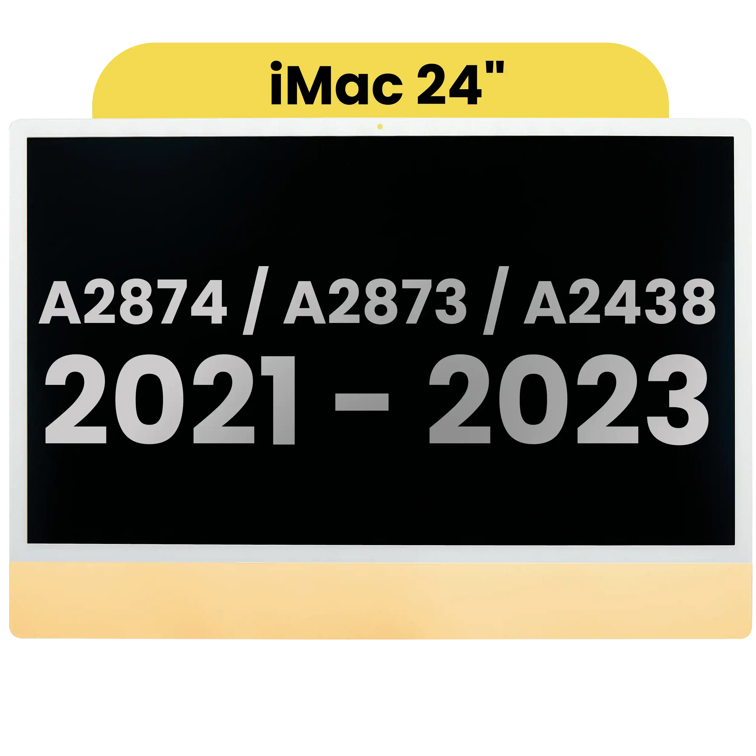 Complete LCD Display Assembly For iMac 24" A2874 / A2873 (2023) / A2438 (2021)  (LG204A-215 LM235UH1 SDD1) (Used OEM Pull: Grade A)（Small Camera hole）(Yellow)