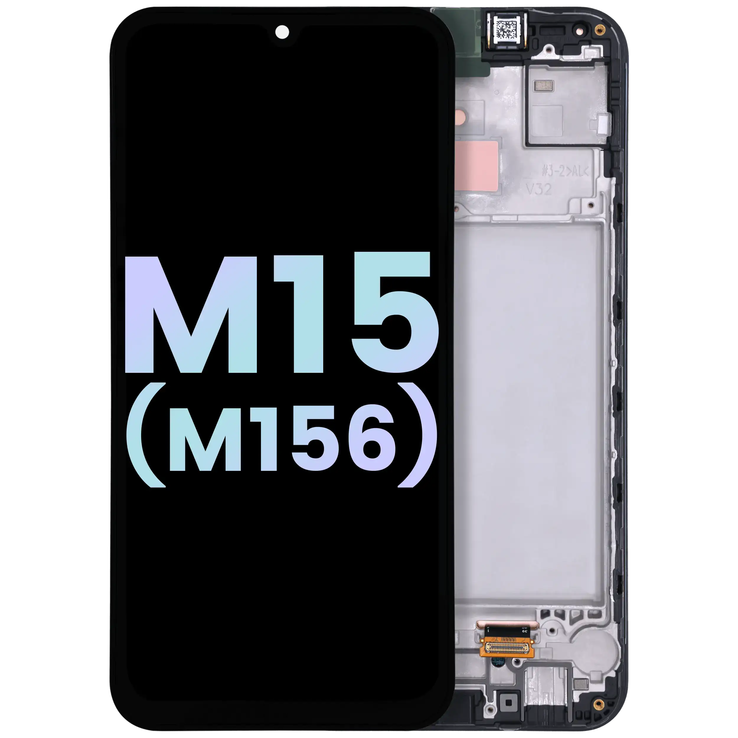 OLED Assembly With Frame Compatible For Samsung Galaxy M15 (M156 / 2024)  (Service Pack) (Gray)
