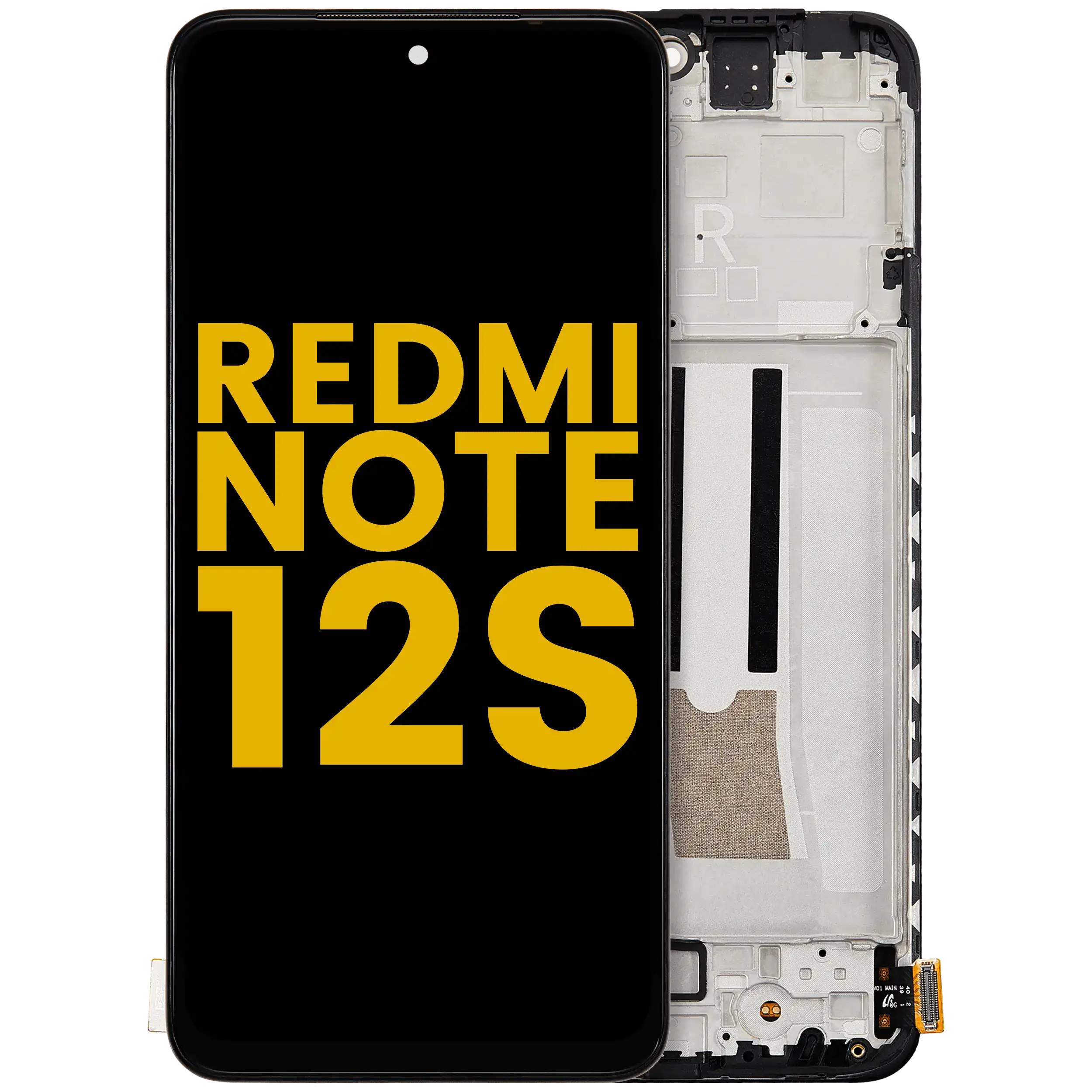 OLED Assembly With Frame For Xiaomi Redmi Note 12S (Refurbished)(Black)
