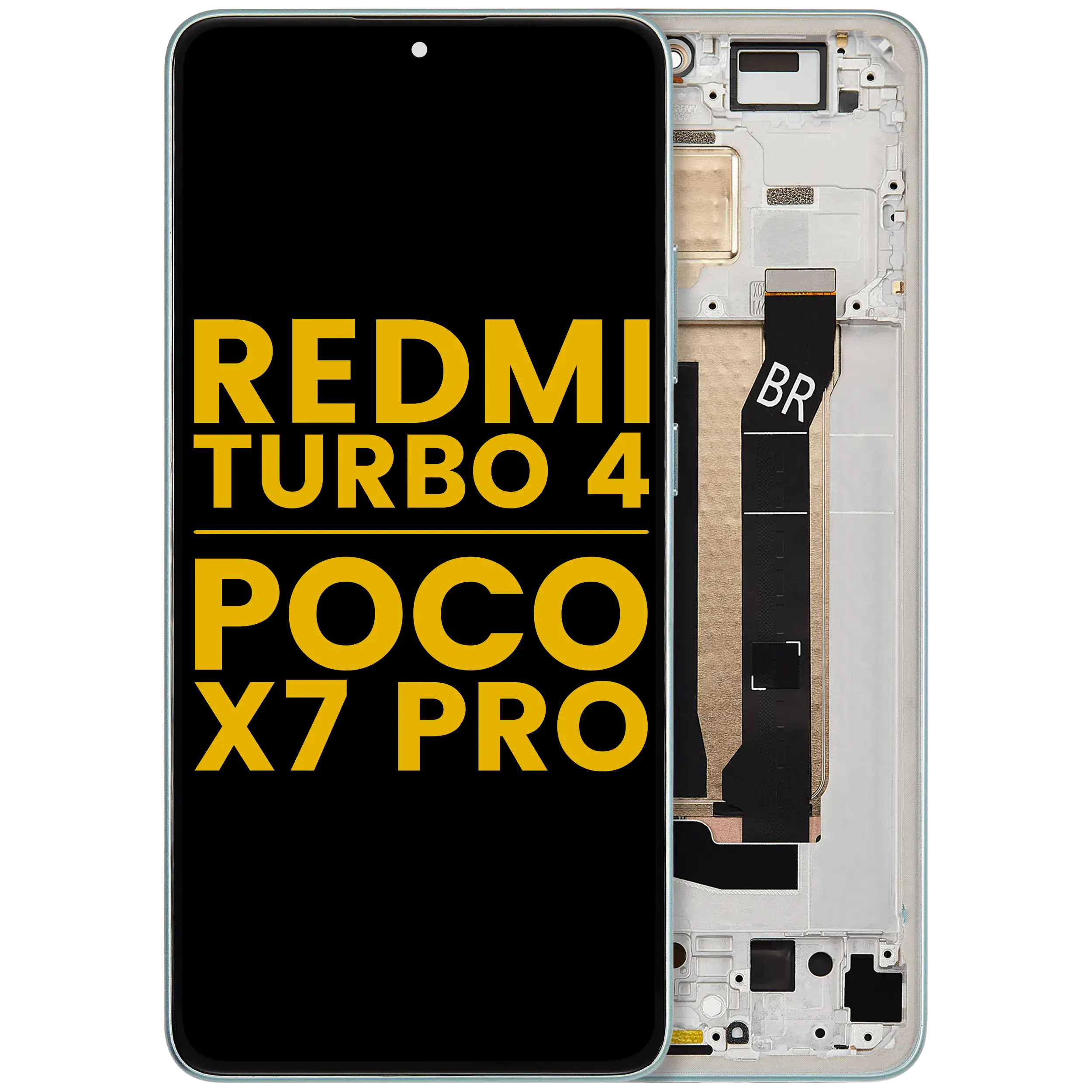 OLED Assembly With Frame For Xiaomi Redmi Turbo 4 / Xiaomi Poco X7 Pro (Refurbished) (Green)
