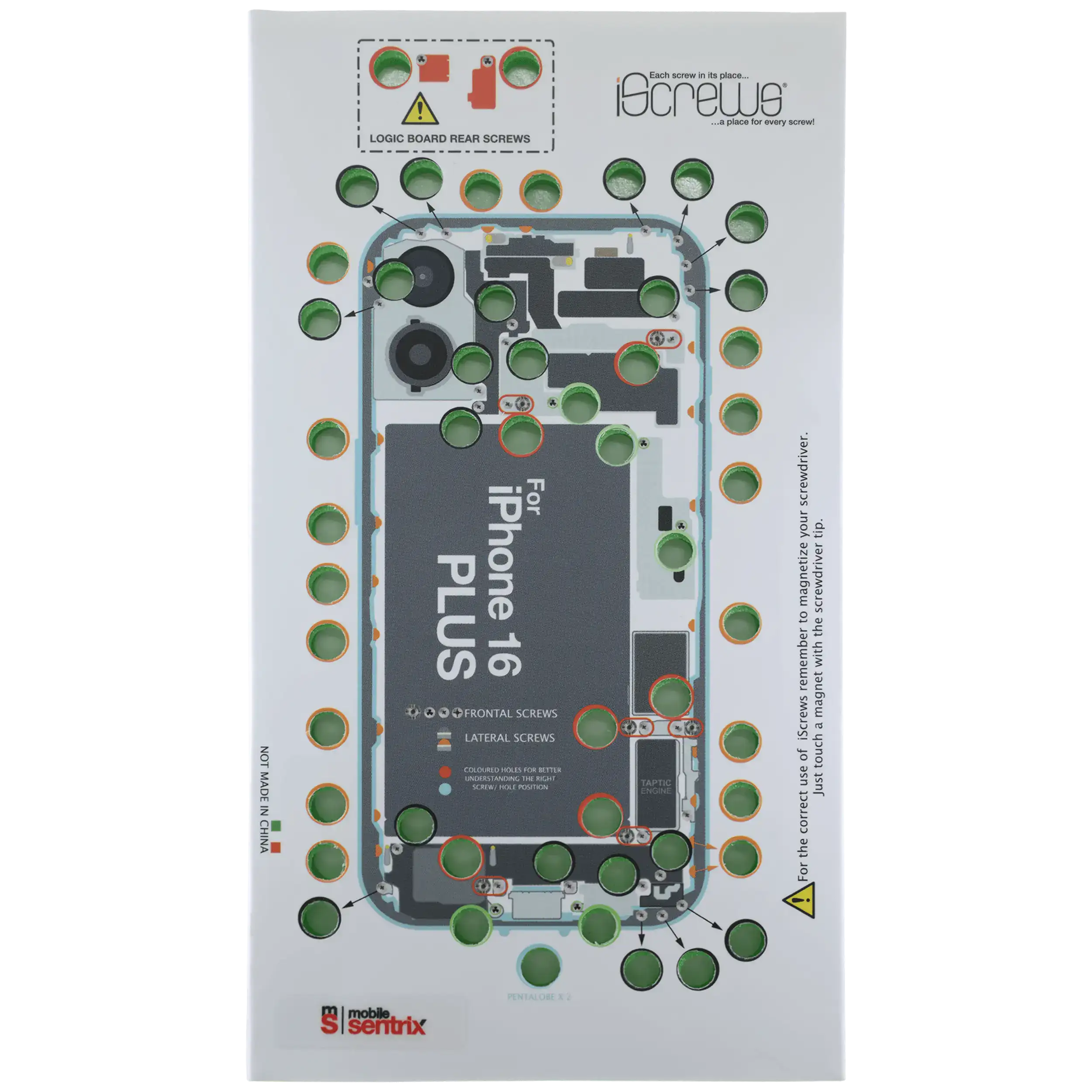 iScrews Position Mat For iPhone 16 Plus (dottorpod)