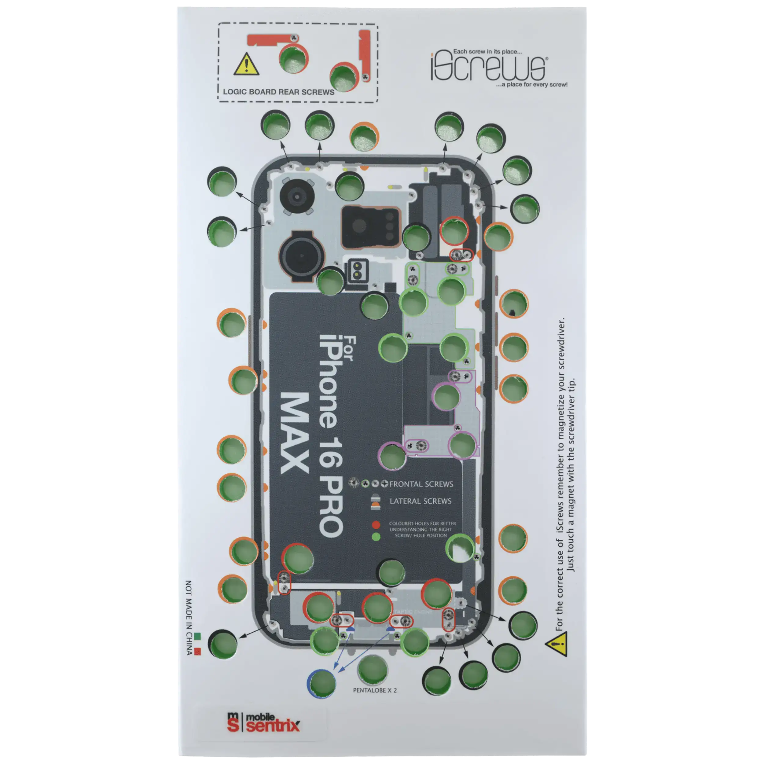 iScrews Position Mat For iPhone 16 Pro Max (dottorpod)
