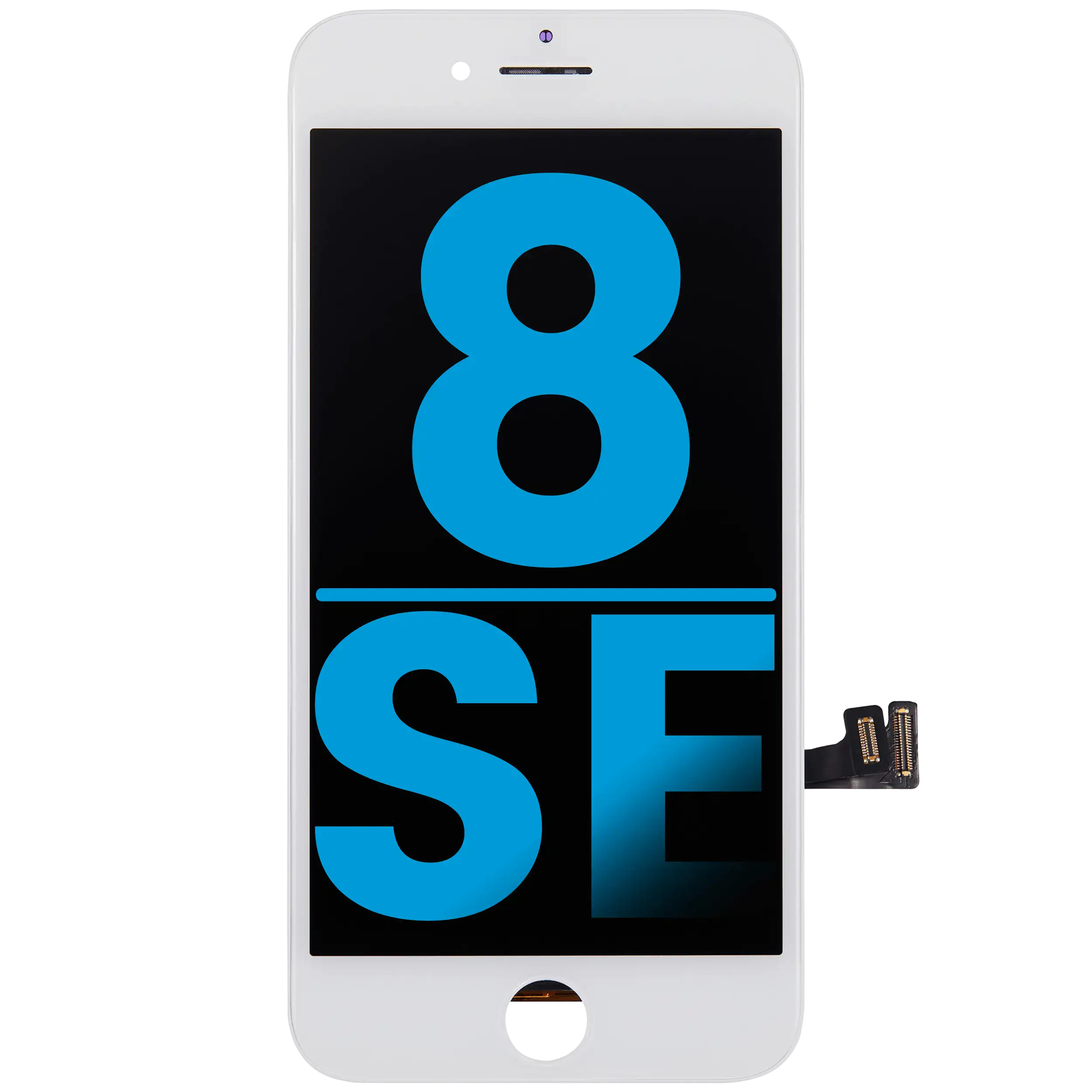 LCD Assembly With Steel Plate For iPhone 8 / SE (2020 / 2022) (Aftermarket) (White)