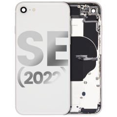 Back Housing W/ Small Components Pre-Installed For iPhone SE (2022) (Used OEM Pull: Grade A) (Starlight)