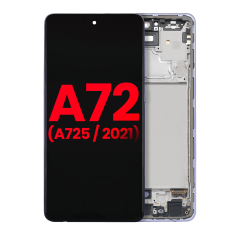 OLED Assembly With Frame Compatible For Samsung A72 (A725 / 2021) (6.67") (Aftermarket Plus) (Awesome Violet)