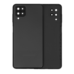 Back Cover Glass With Camera Lens Compatible For Samsung Galaxy A12 (Service Pack) (Black)