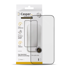 Casper Pro Silicone Tempered Glass For iPhone 15 Pro Max (Retail Pack) (Clear)