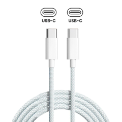 USB-C to C Braided Cable For iPhone / iPad (1 m / 3 ft) (OEM Grade A) (Bulk Packaging) (10 Pack)