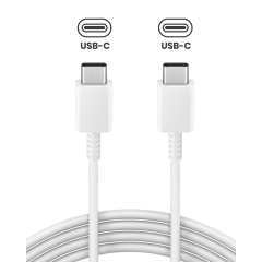USB-C to C Cable For Samsung (1 m / 3 ft) (OEM Grade New) (Bulk Packaging) (50 Pack) (White)