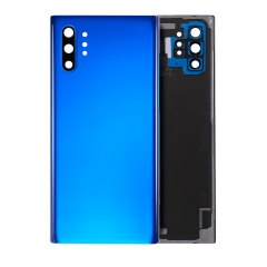 Back Cover Glass With Camera Lens For Samsung Galaxy Note 10 Plus / 5G (No Logo) (Aftermarket Plus) (Aura Blue)