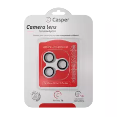 Casper Camera Lens Protector For iPhone 15 Pro / 15 Pro Max (Clear) (Silver)