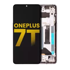 OLED Assembly With Frame For OnePlus 7T (Refurbished) (Frosted Silver)