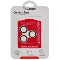 Casper Camera Lens Protector For iPhone 14 Pro / 14 Pro Max (Gold) (Clear)