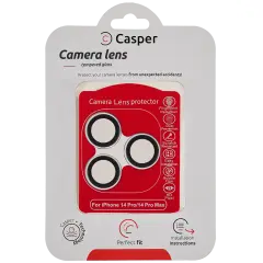 Casper Camera Lens Protector For iPhone 14 Pro / 14 Pro Max (Silver) (Clear)