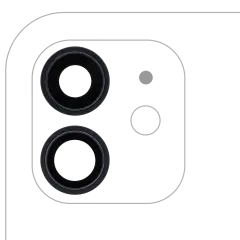 Back Camera Lens With Bracket & Bezel For iPhone 12 / 12 Mini (Aftermarket Plus) (Black)